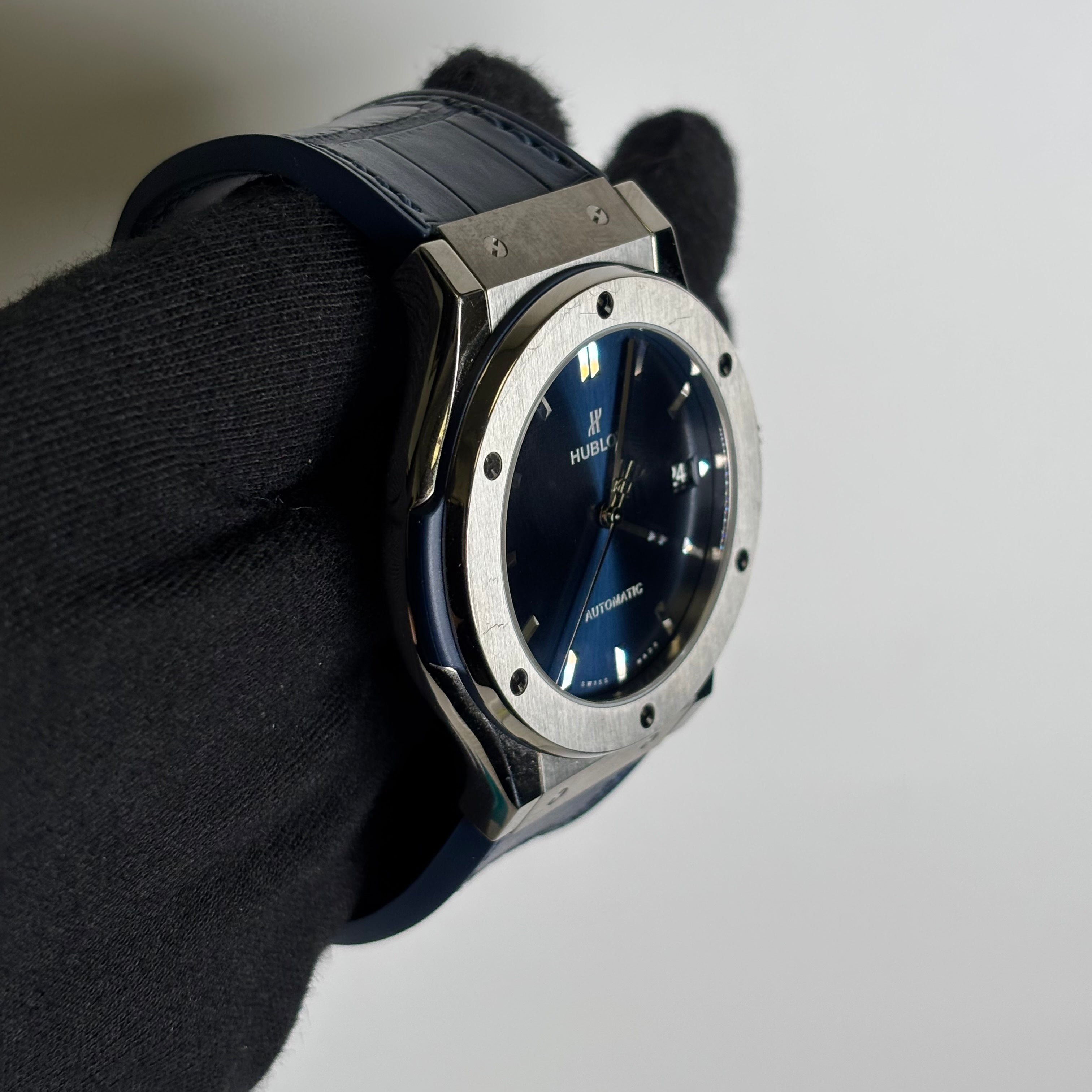 Hublot Classic Fusion 45mm Blue Dial Watch Ref# 511.NX.7170.LR - Happy Jewelers Fine Jewelry Lifetime Warranty