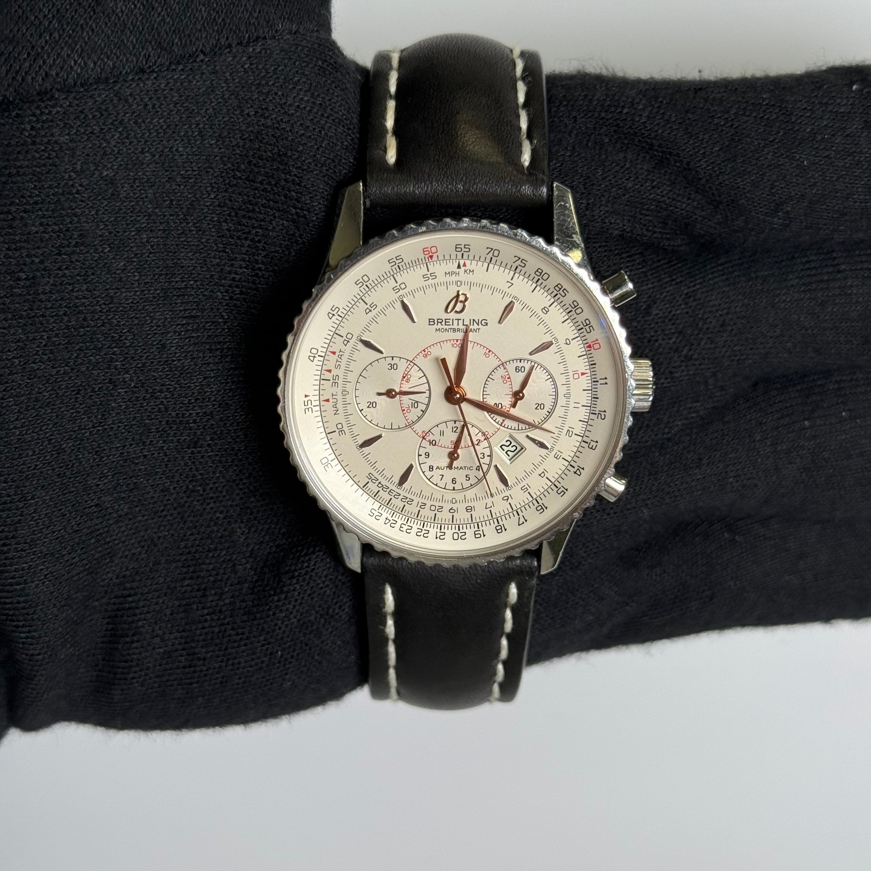 Breitling Navitimer 38mm Ivory Dial Watch Ref# A41370 - Happy Jewelers Fine Jewelry Lifetime Warranty