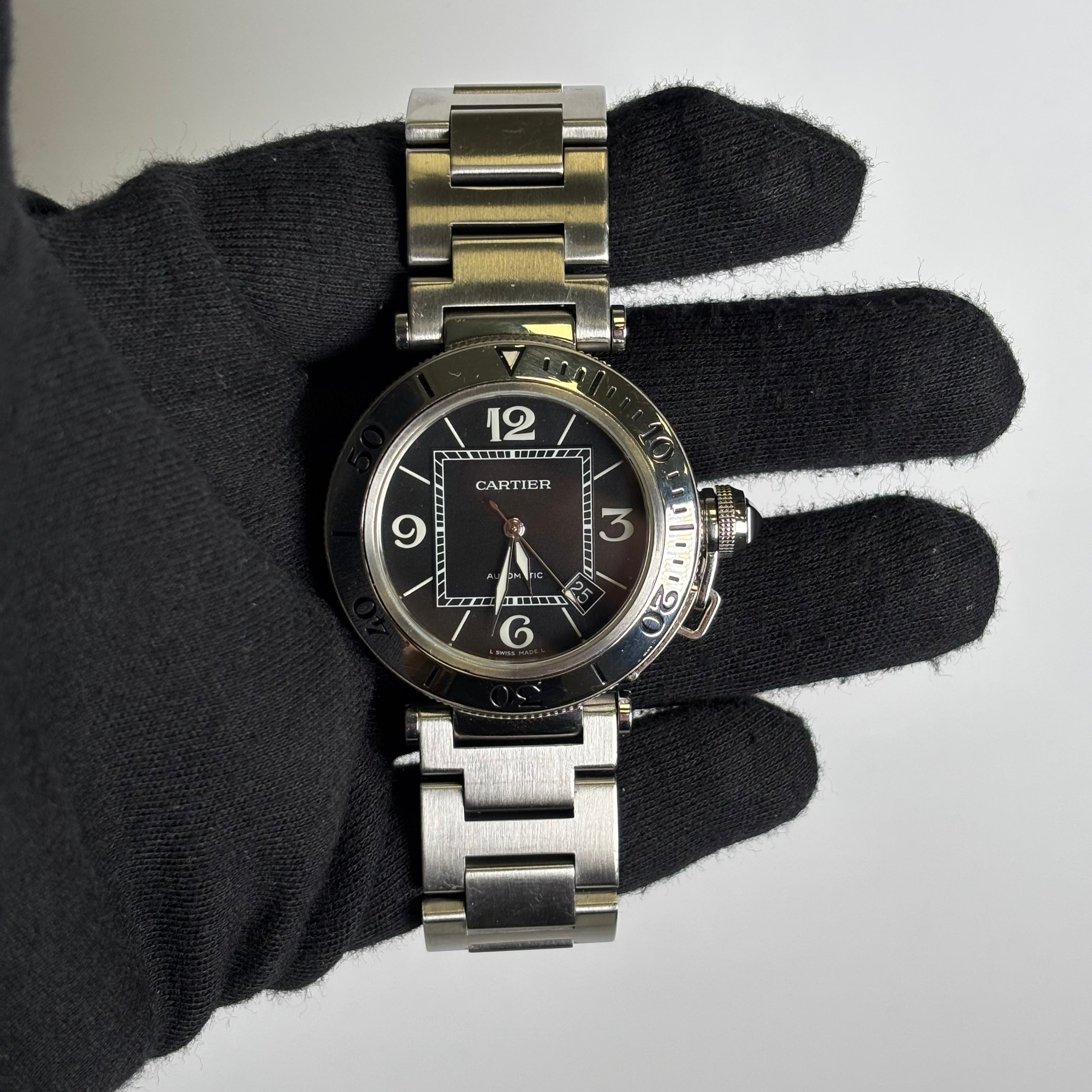 Cartier Pasha 40.5mm Black Dial Watch Ref# W31077M7 - Happy Jewelers Fine Jewelry Lifetime Warranty