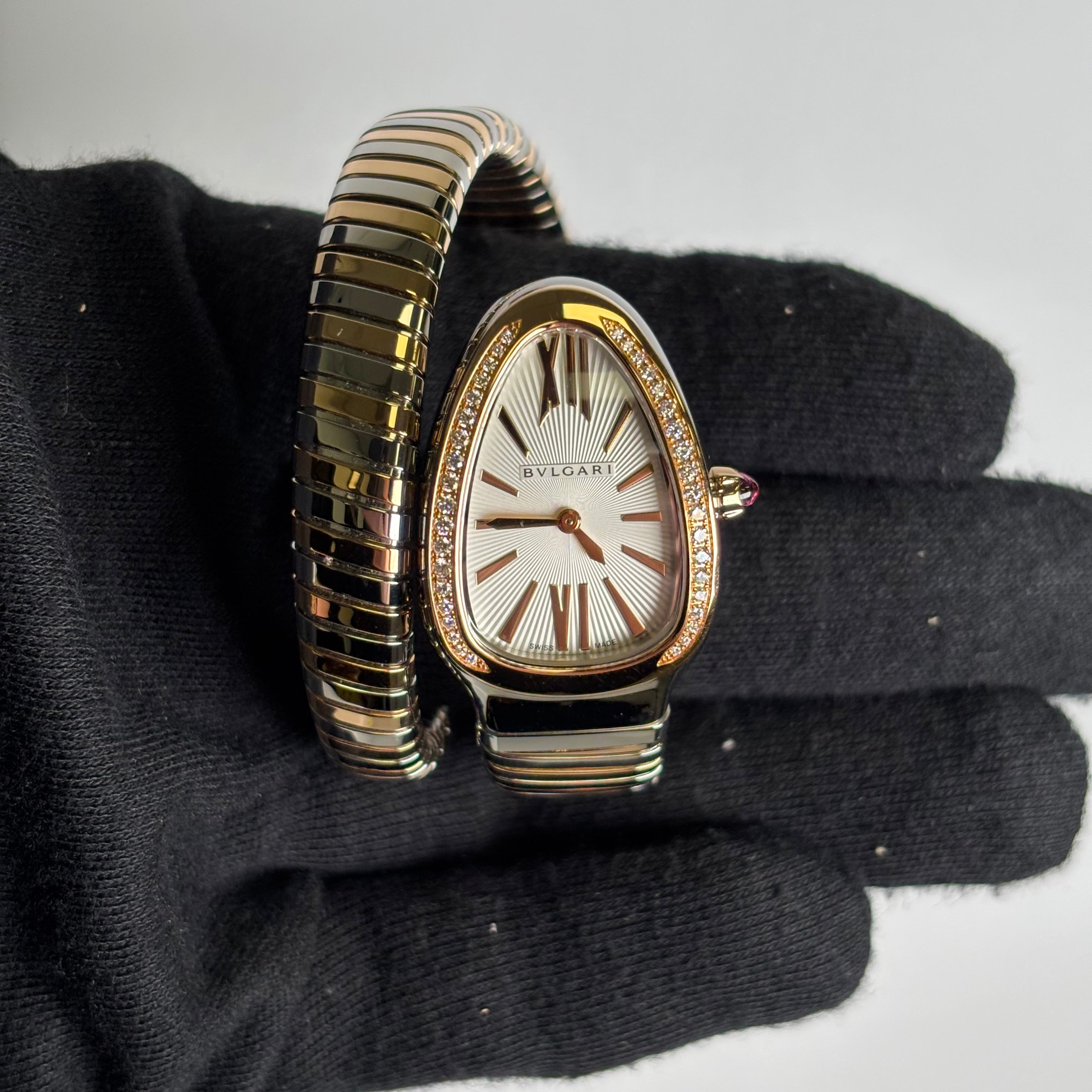 Bvlgari Serpenti 35mm Silver Dial Watch Ref# 102237 - Happy Jewelers Fine Jewelry Lifetime Warranty