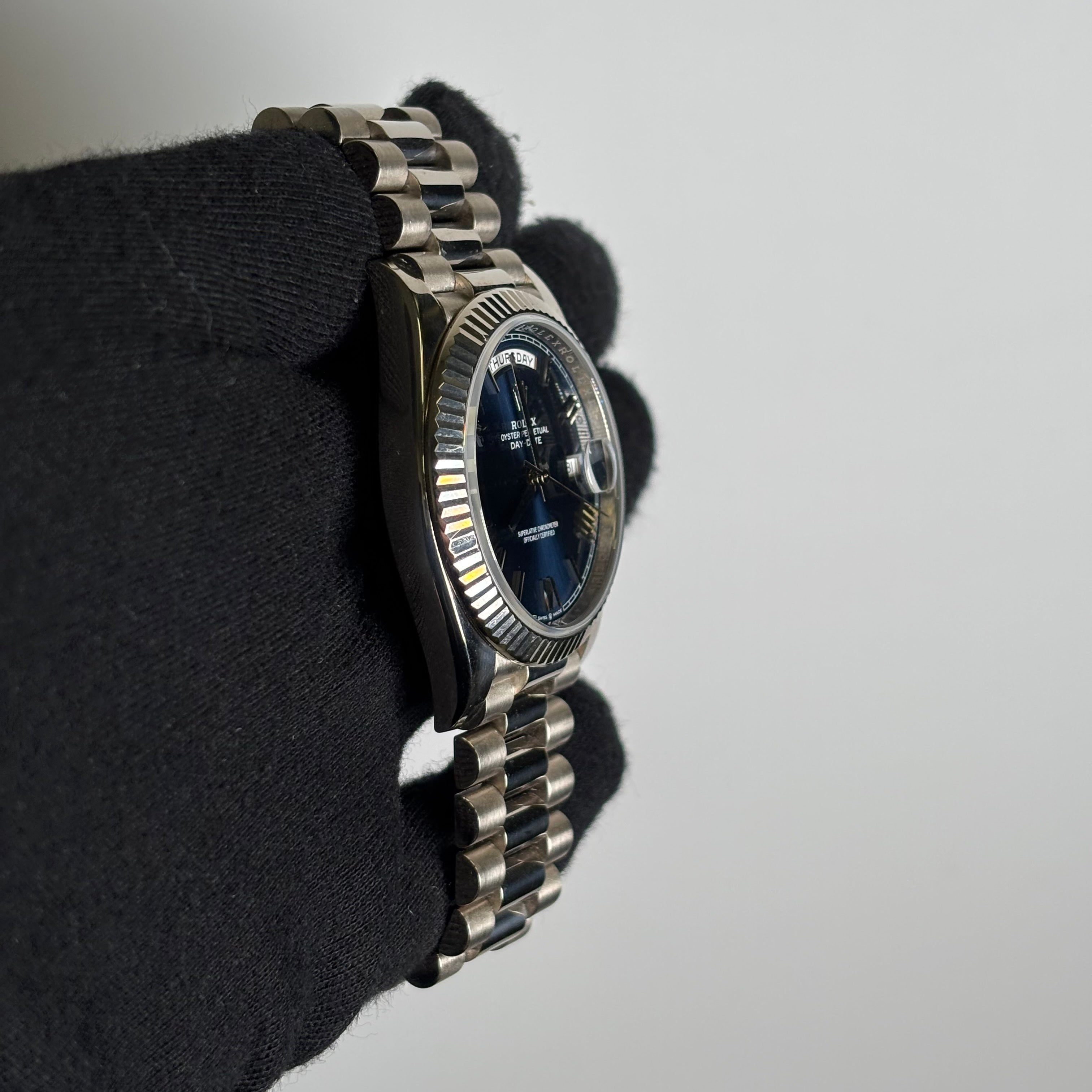 Rolex Day-Date 40mm Blue Dial Watch Ref# 228239 - Happy Jewelers Fine Jewelry Lifetime Warranty
