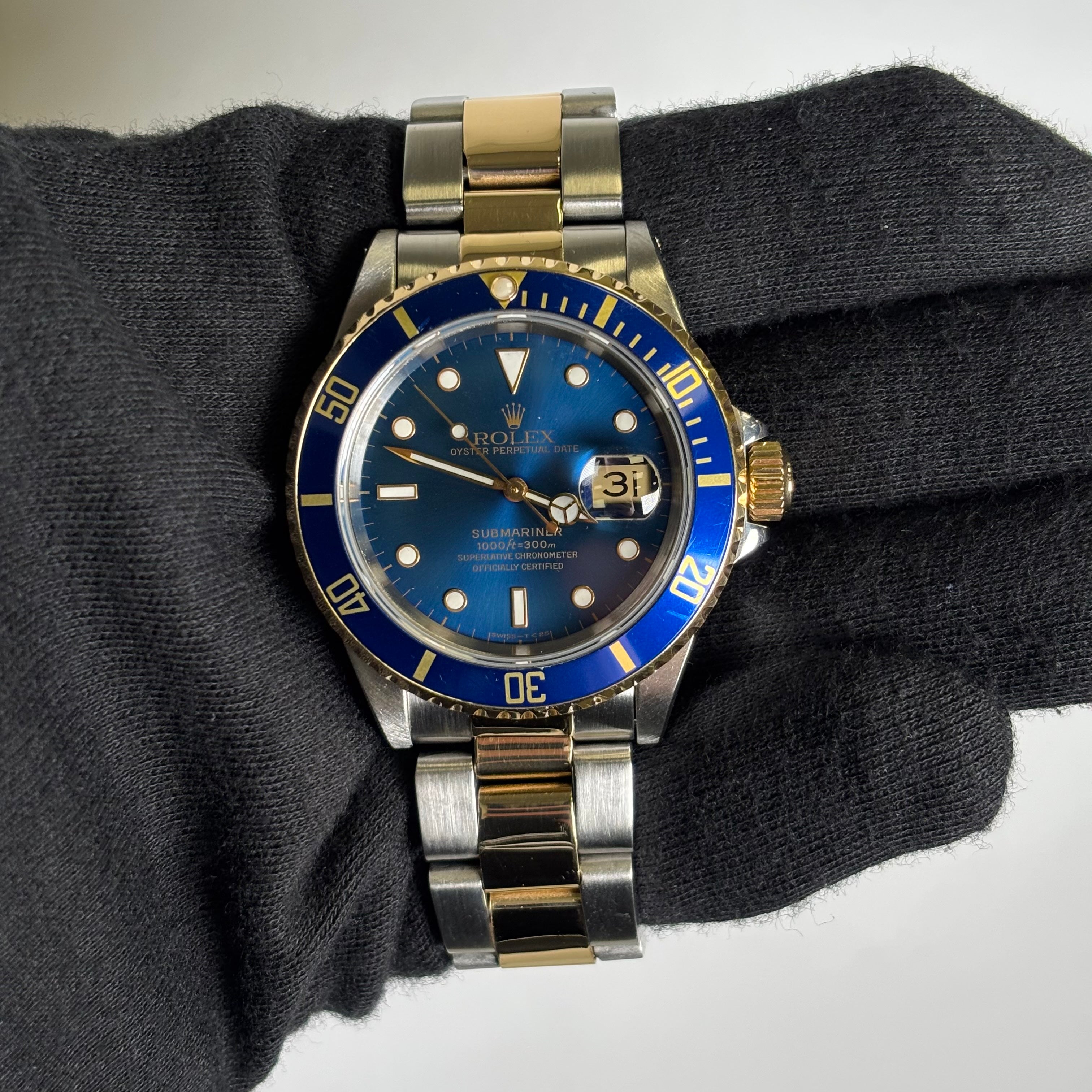 Rolex Submariner 40mm Blue Dial Watch Ref# 16613 - Happy Jewelers Fine Jewelry Lifetime Warranty