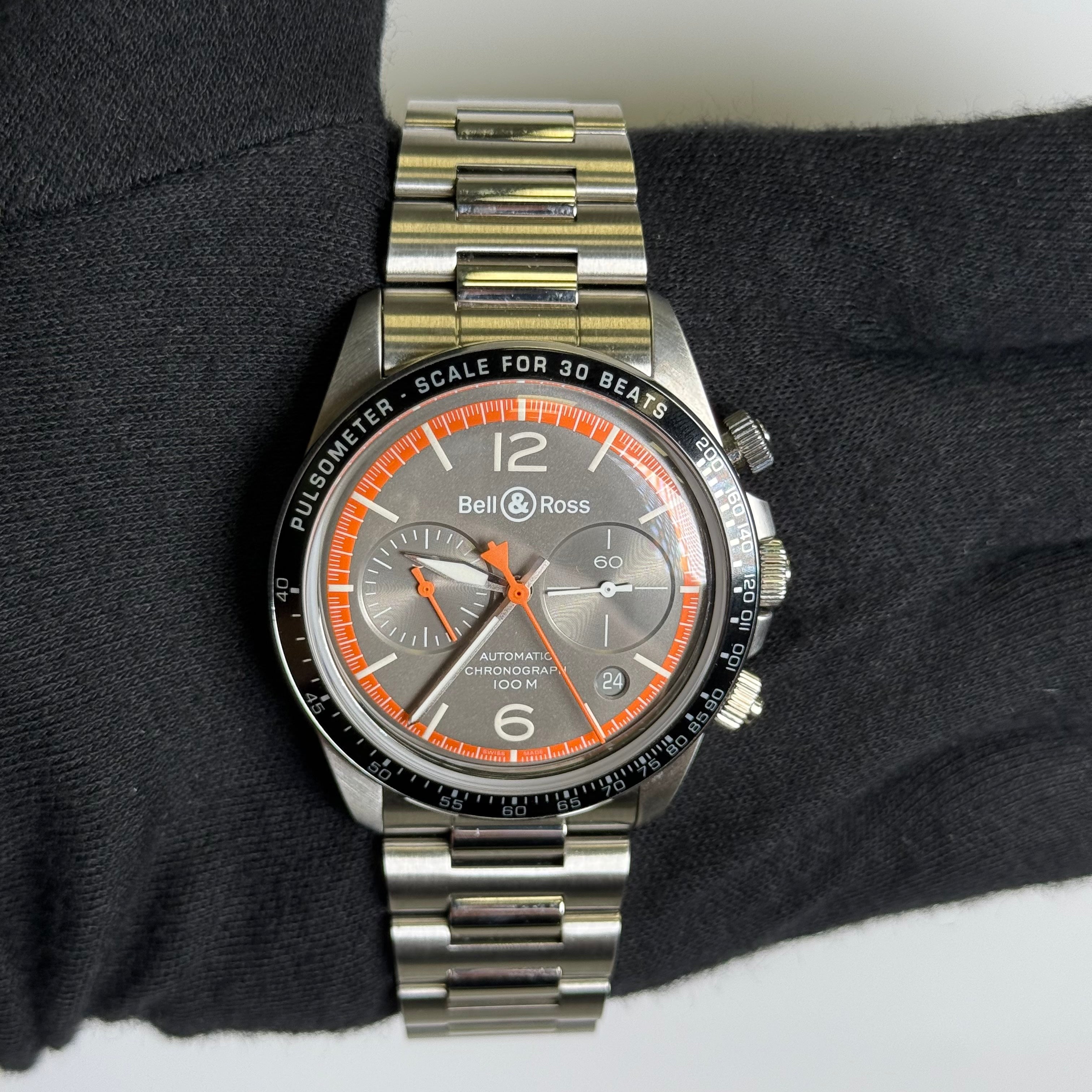 Bell & Ross BR V2-94 41mm Black Dial Watch Ref# BRV294-ORA-ST/SST - Happy Jewelers Fine Jewelry Lifetime Warranty