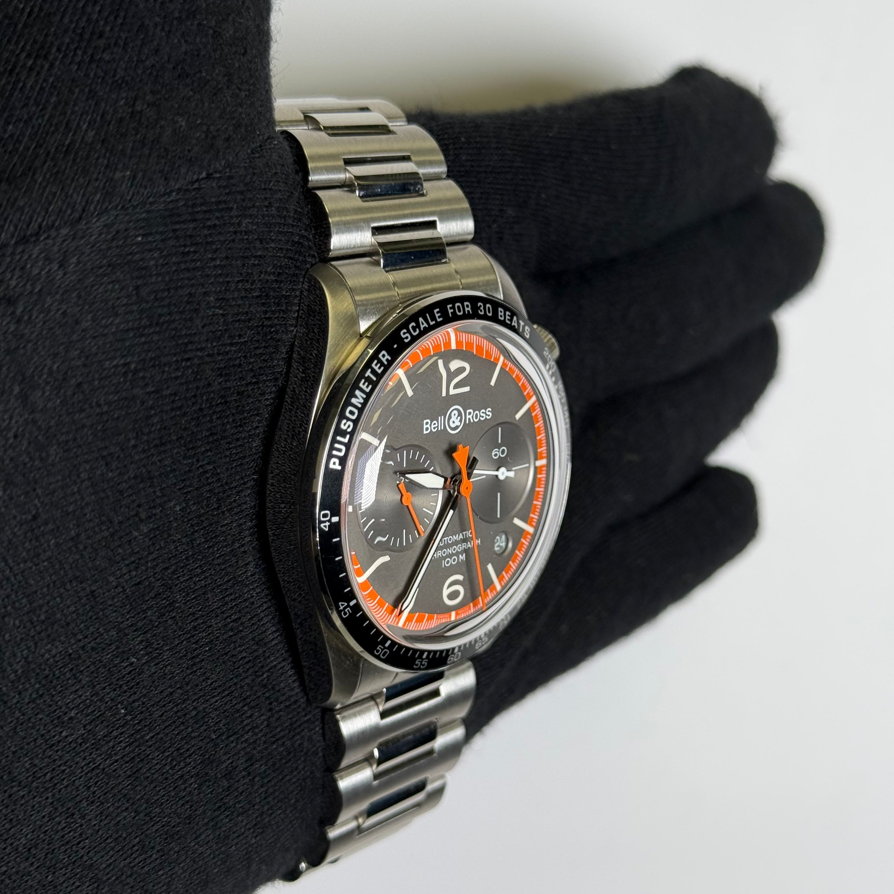 Bell & Ross BR V2-94 41mm Black Dial Watch Ref# BRV294-ORA-ST/SST - Happy Jewelers Fine Jewelry Lifetime Warranty