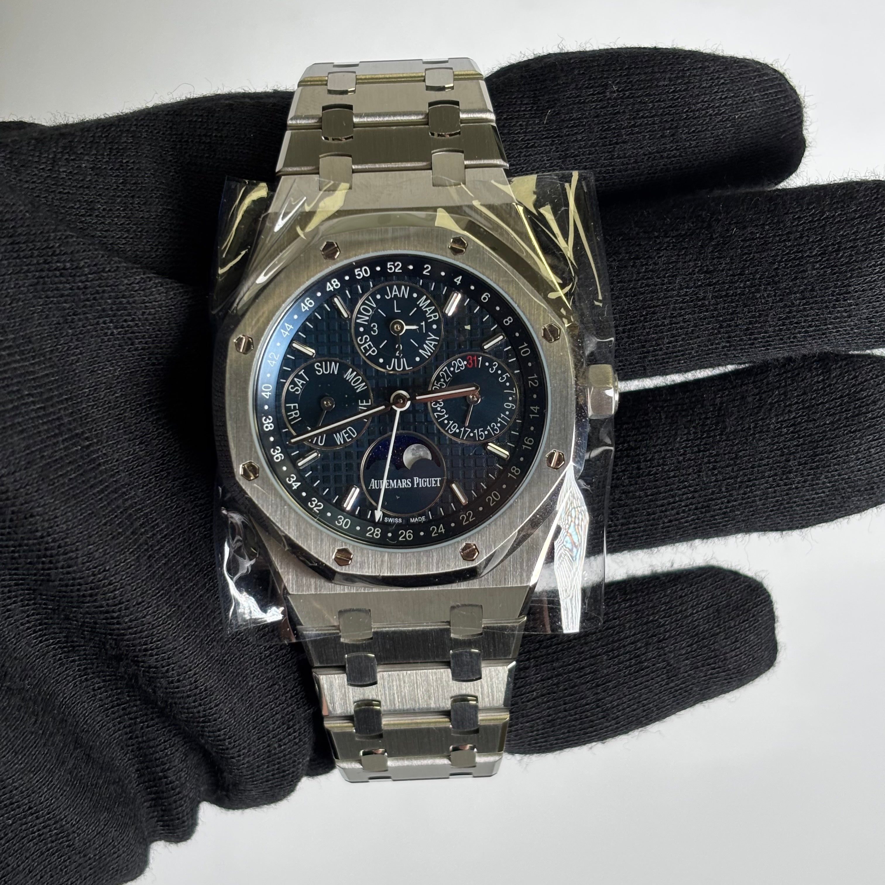 Audemars Piguet Royal Oak 41mm Blue Dial Watch Ref# 26574ST.OO.1220ST.03 - Happy Jewelers Fine Jewelry Lifetime Warranty