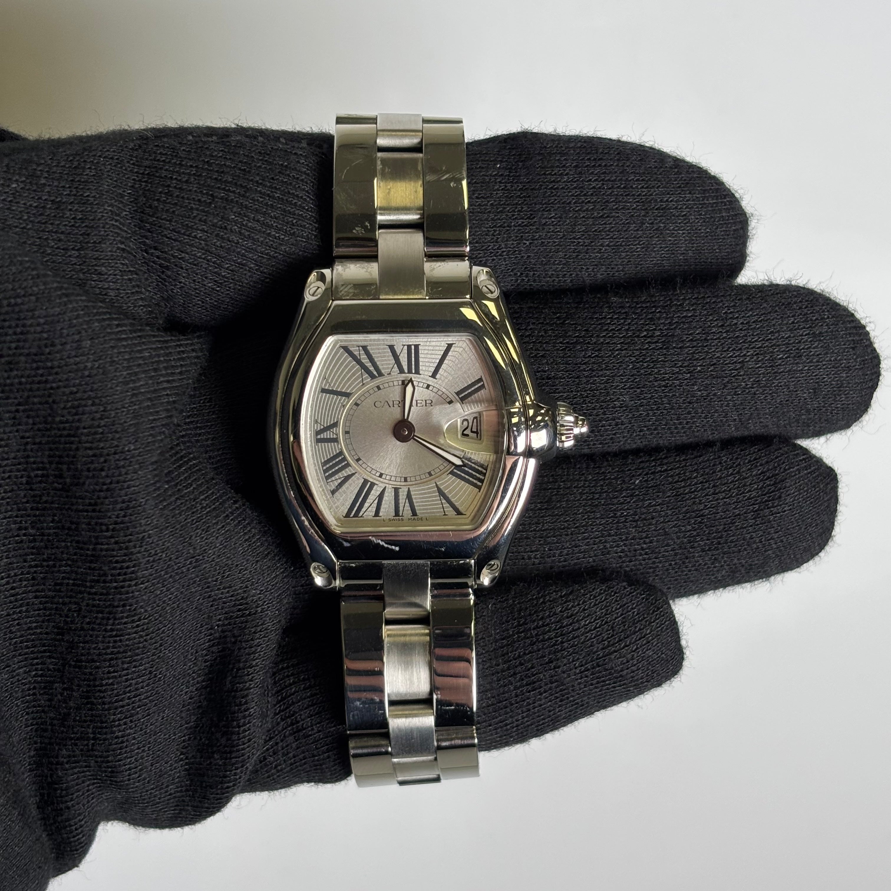 Cartier Roadster 31mm Silver Dial Watch Ref# W62016V3 - Happy Jewelers Fine Jewelry Lifetime Warranty