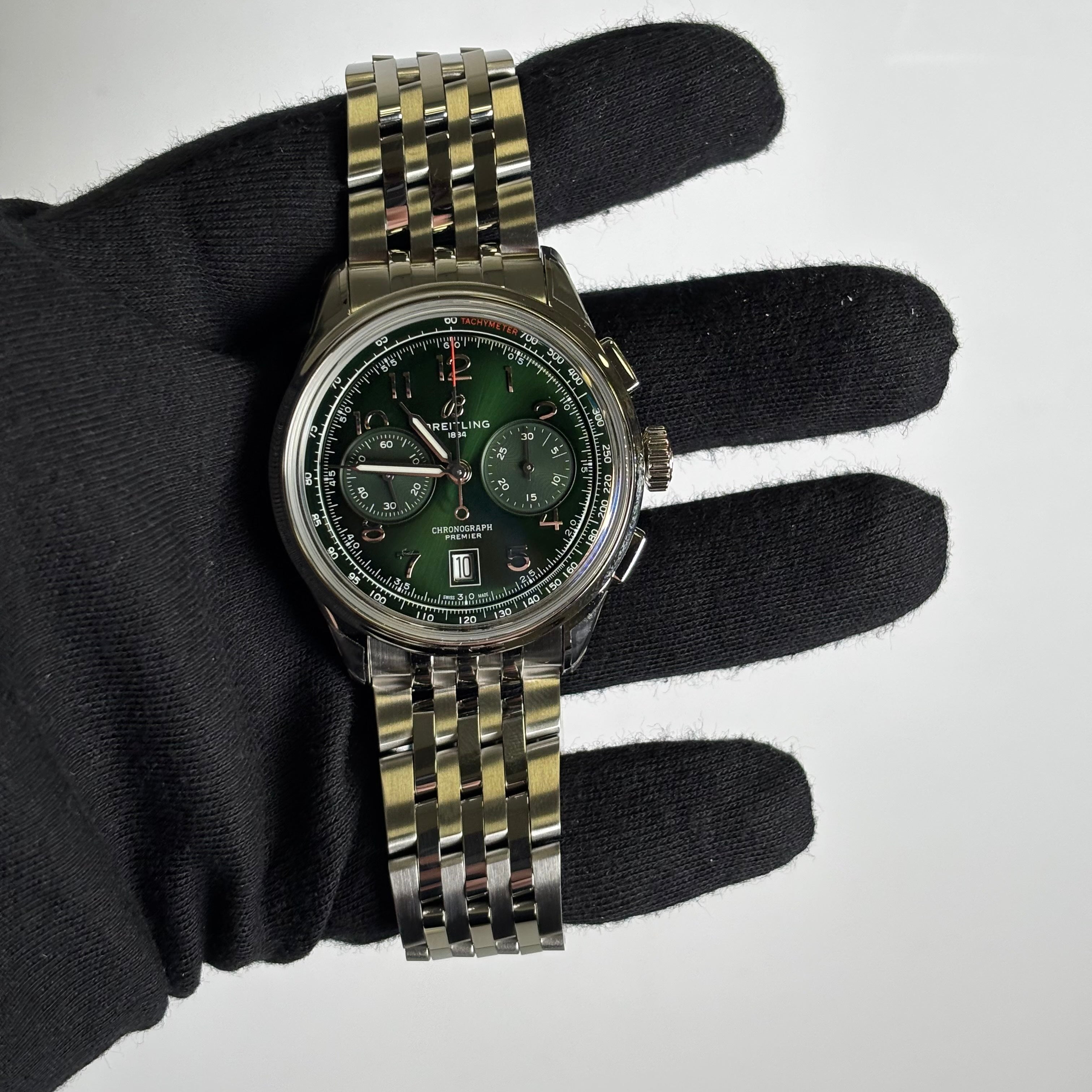 Breitling Premier 42mm Green Dial Ref# AB0145 - Happy Jewelers Fine Jewelry Lifetime Warranty