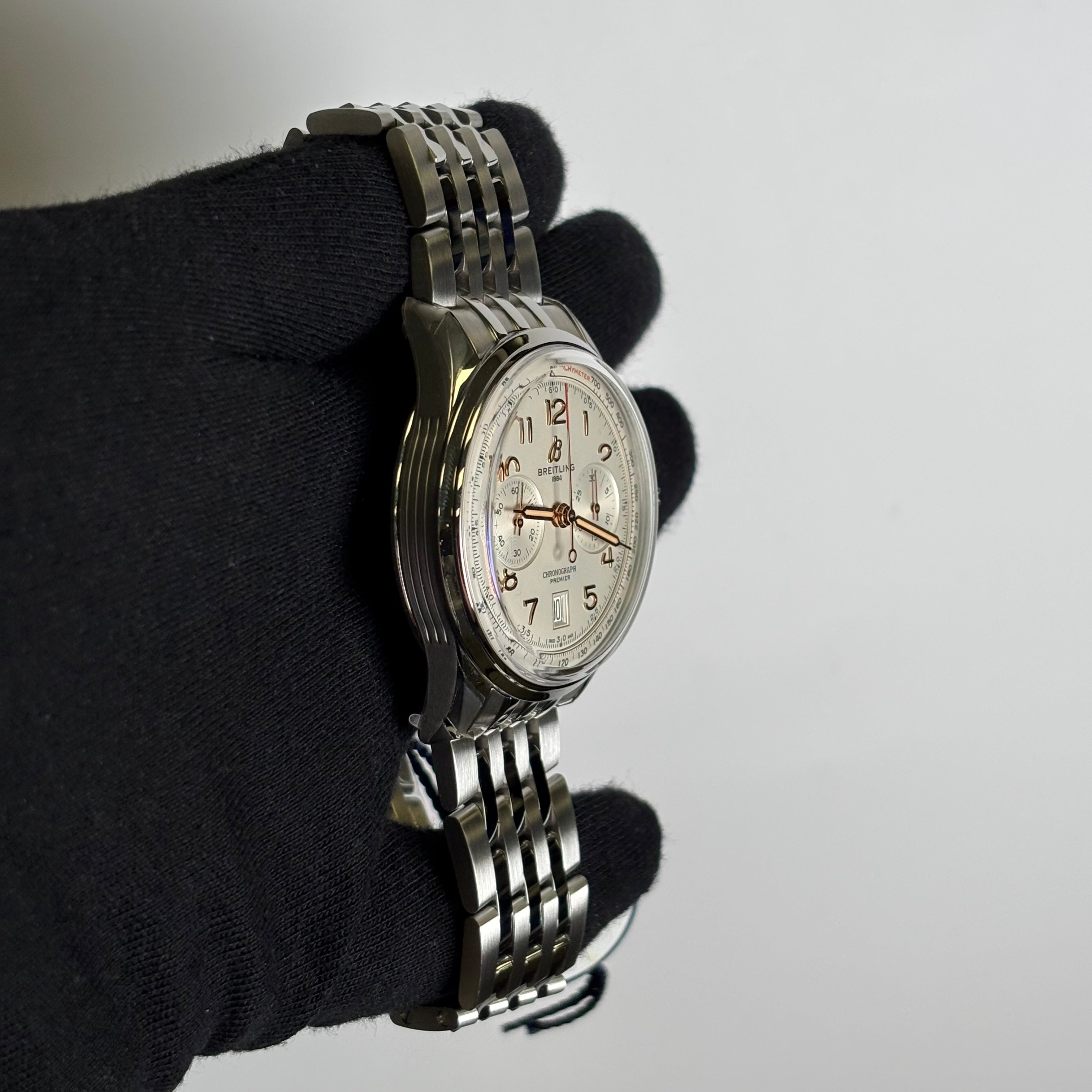 Breitling Premier 42mm Beige Dial Ref# AB0145 - Happy Jewelers Fine Jewelry Lifetime Warranty