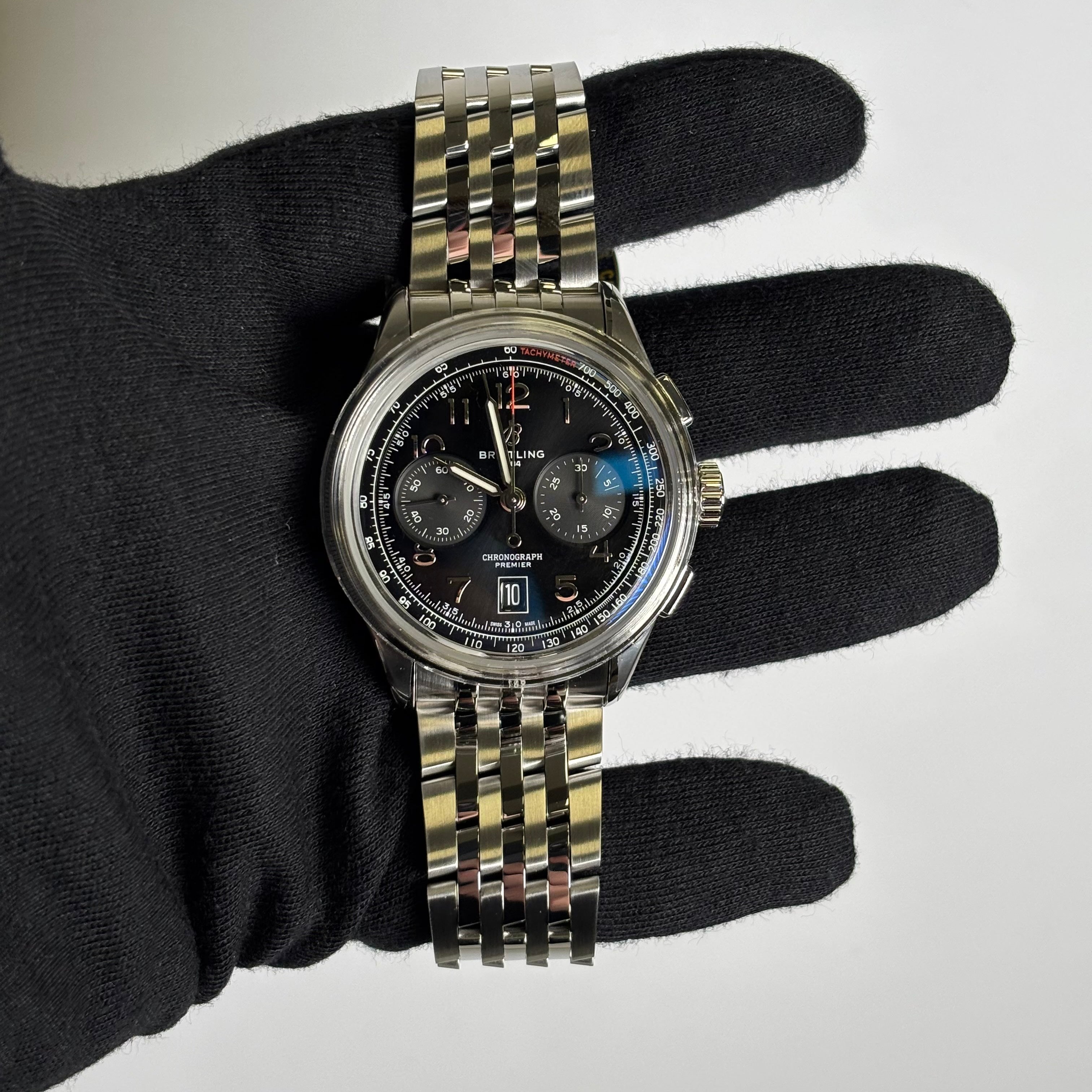 Breitling Premier 42mm Black Dial Ref# AB0145 - Happy Jewelers Fine Jewelry Lifetime Warranty