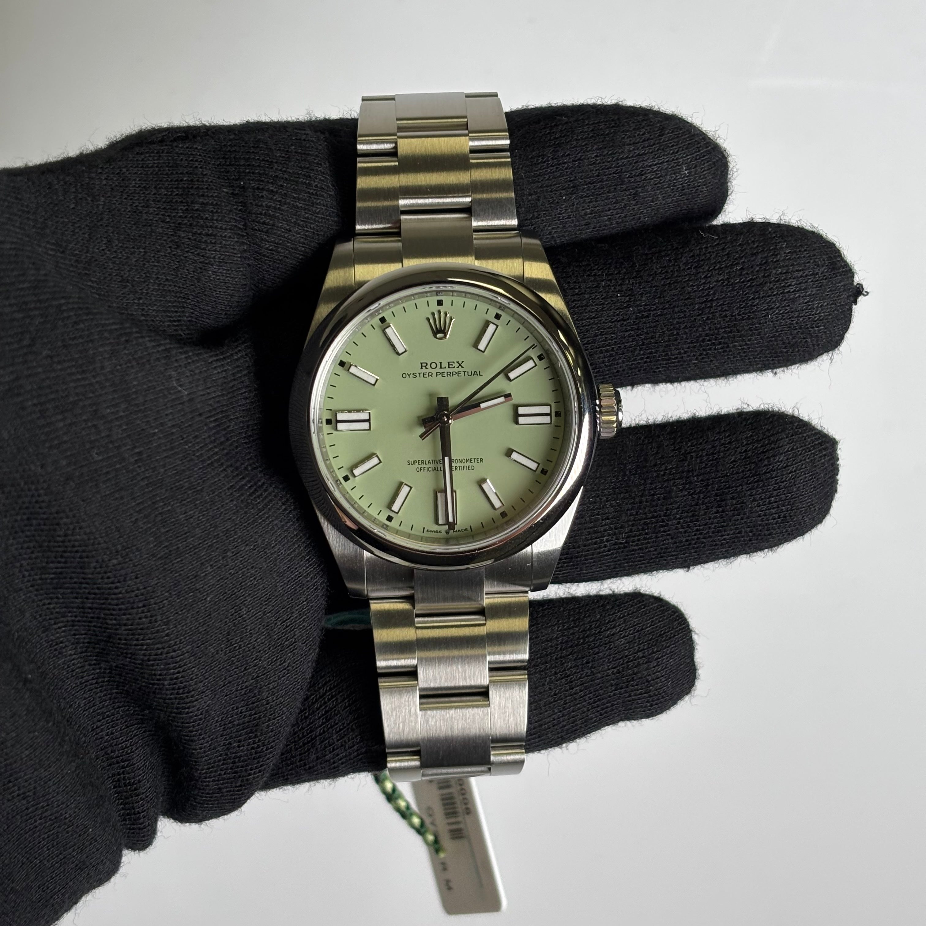 Rolex Oyster Perpetual 41mm Pistachio Dial Watch Ref# 134300 - Happy Jewelers Fine Jewelry Lifetime Warranty