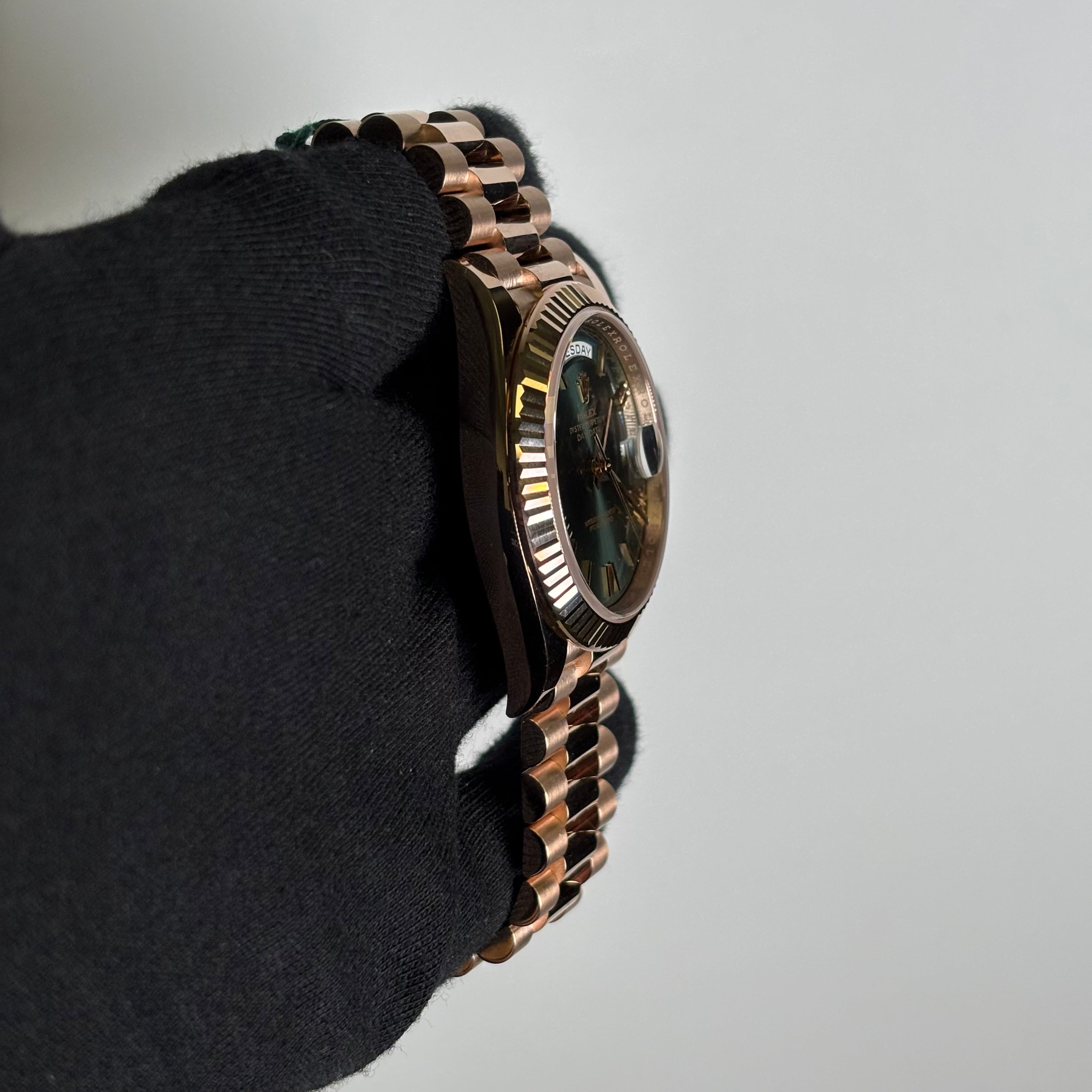 Rolex Day-Date 40mm Olive Dial Watch Ref# 228235 - Happy Jewelers Fine Jewelry Lifetime Warranty