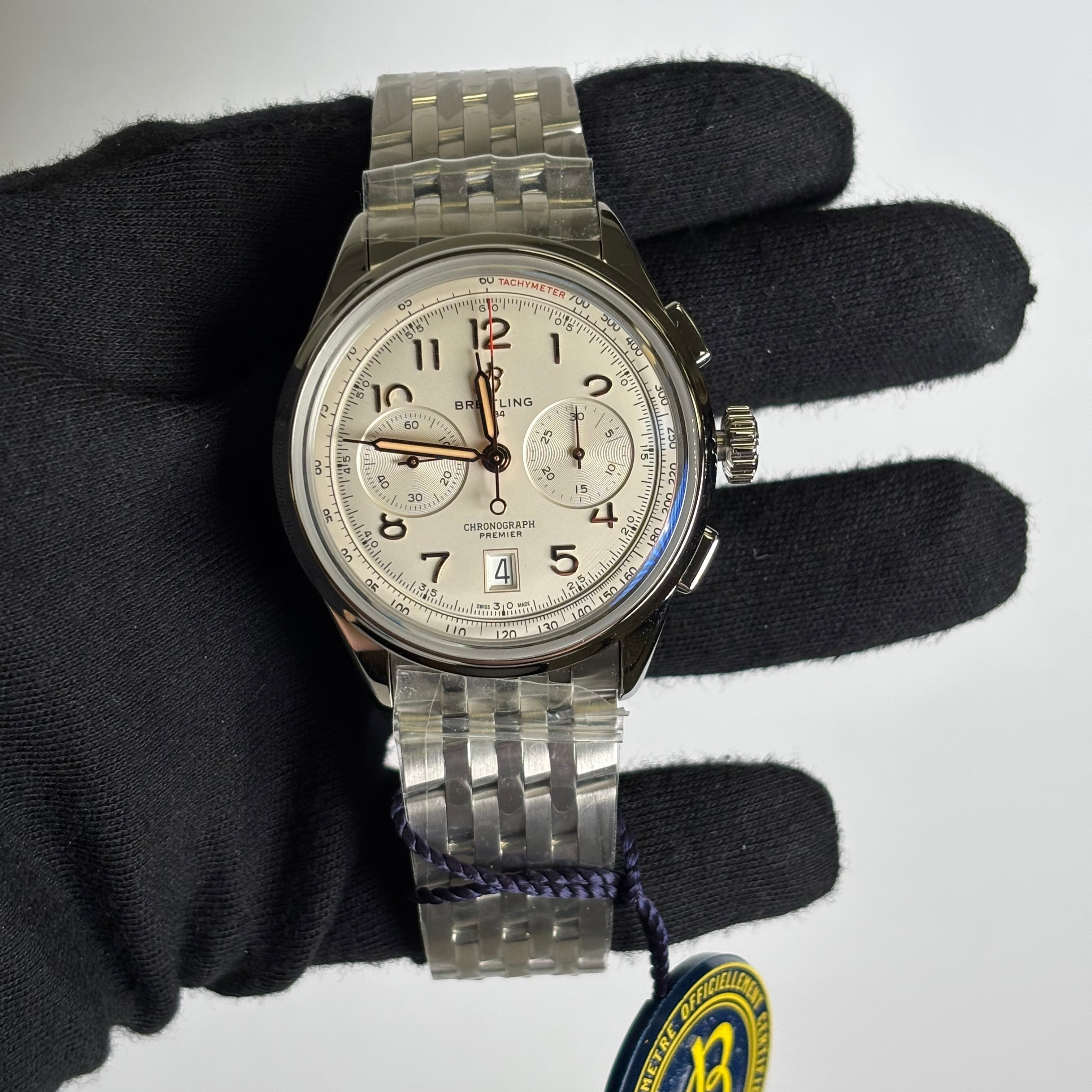 Breitling Premier 42mm Beige Dial Ref# AB0145 - Happy Jewelers Fine Jewelry Lifetime Warranty