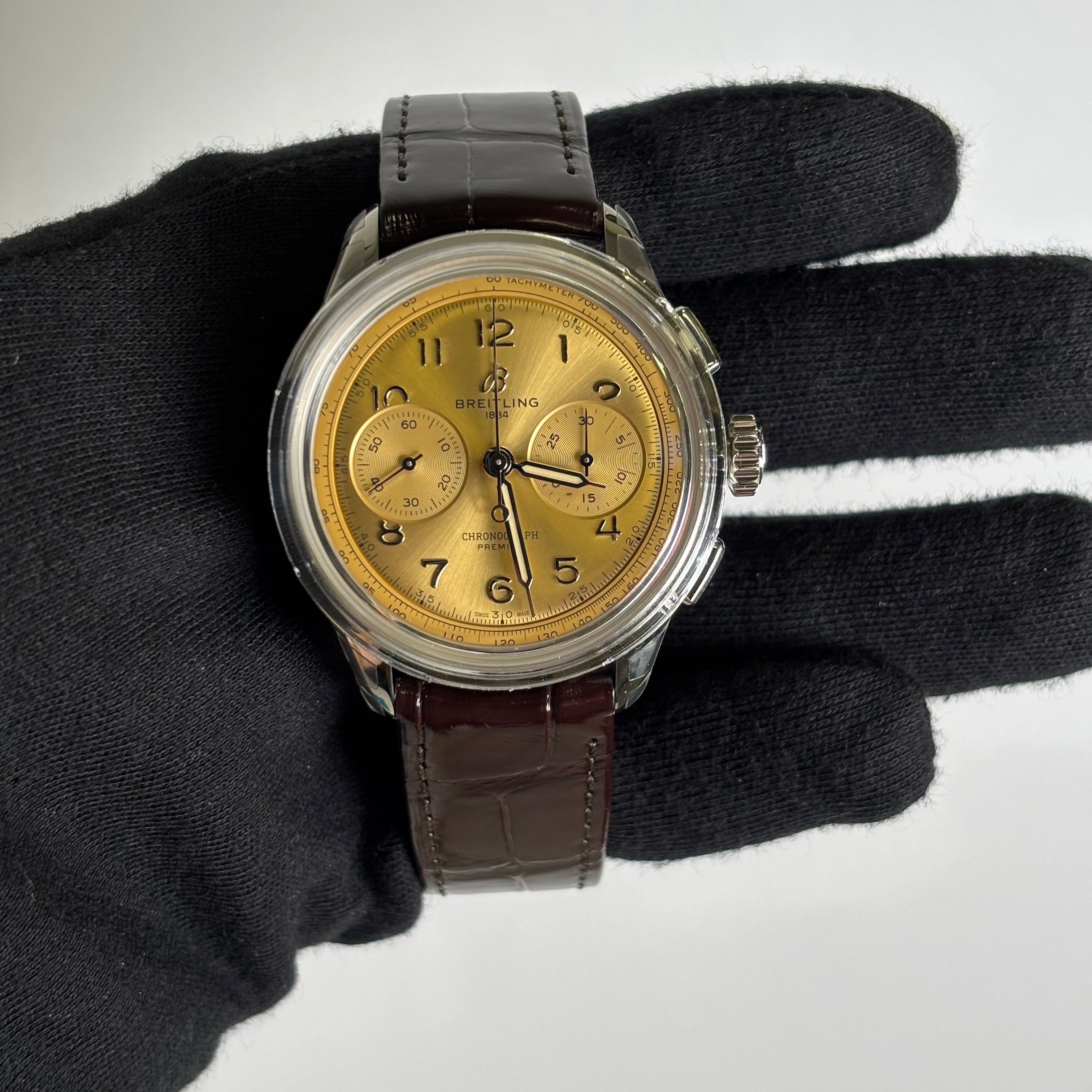 Breitling Premier 40mm Copper Dial Ref# AB0930 - Happy Jewelers Fine Jewelry Lifetime Warranty