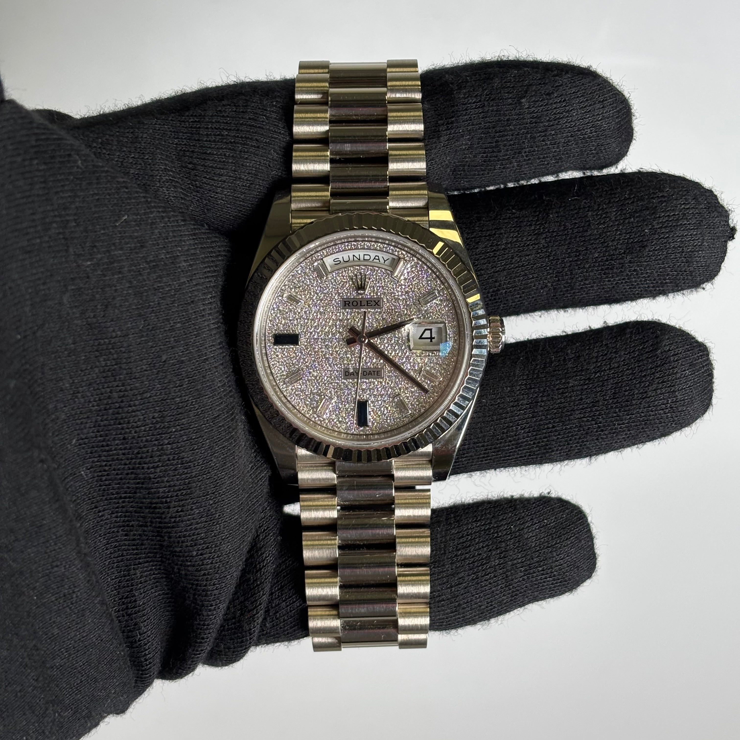 Rolex Day-Date 40mm Pave Dial Watch Ref# 228239 - Happy Jewelers Fine Jewelry Lifetime Warranty