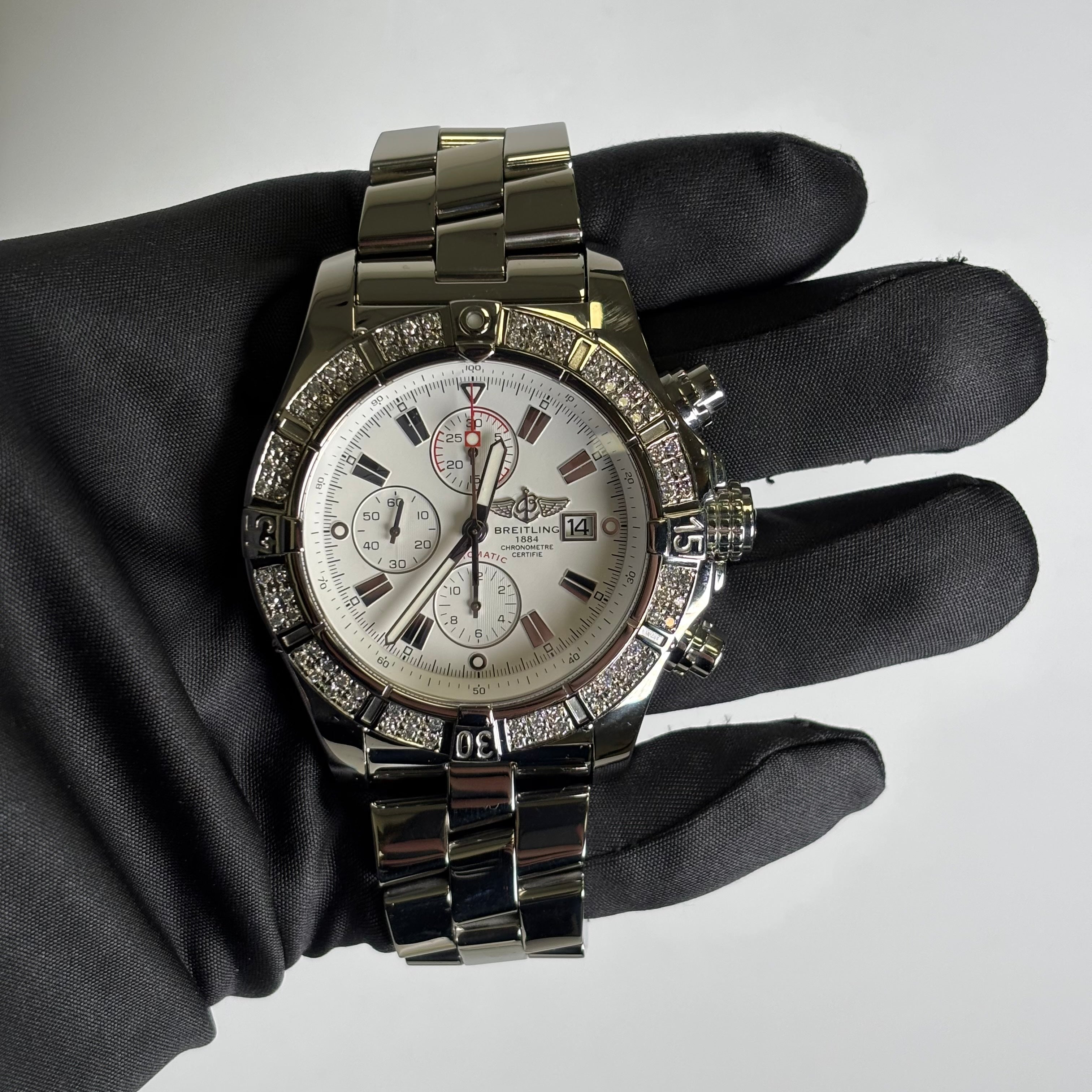 Breitling Super Avenger 48mm White Dial Watch Ref# A13370 - Happy Jewelers Fine Jewelry Lifetime Warranty