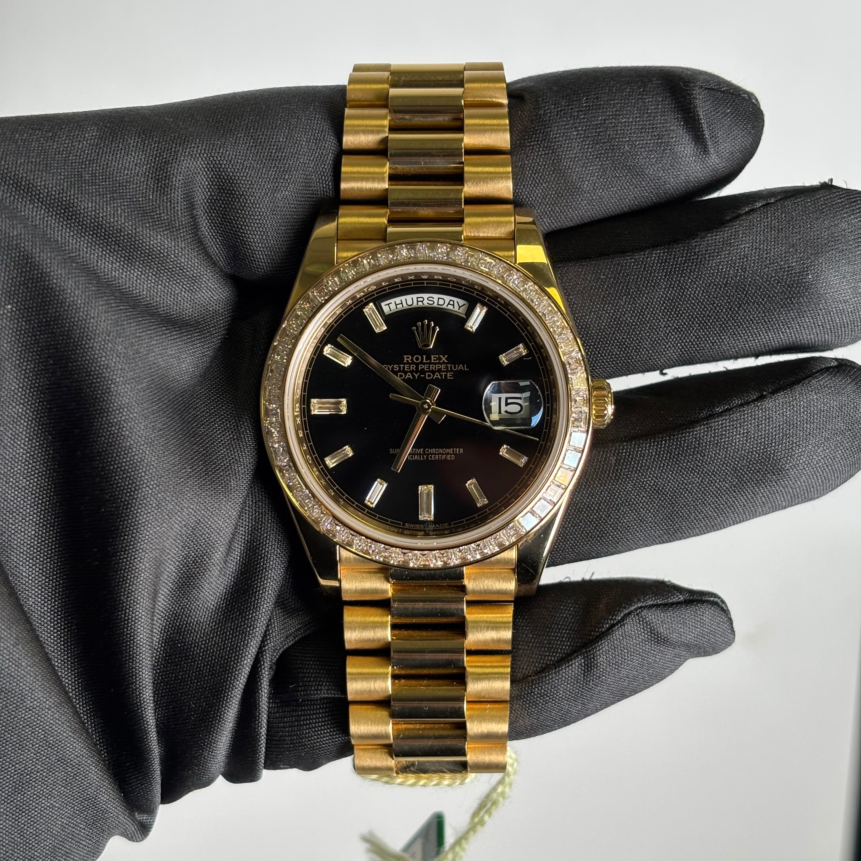 Rolex Day-Date 40mm Black Dial Watch Ref# 228398TBR - Happy Jewelers Fine Jewelry Lifetime Warranty