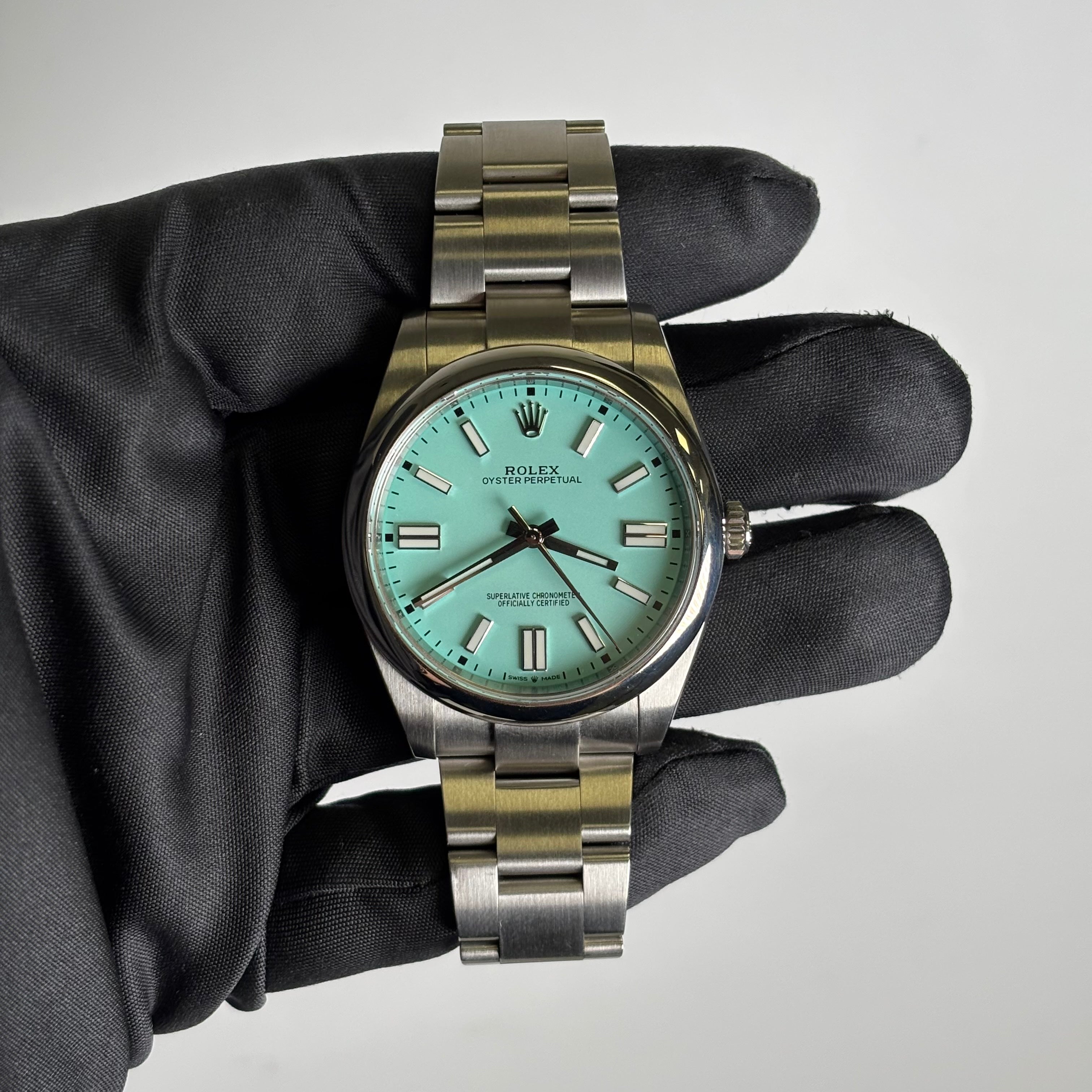 Rolex Oyster Perpetual 41mm Blue Dial Watch Ref# 124300 - Happy Jewelers Fine Jewelry Lifetime Warranty