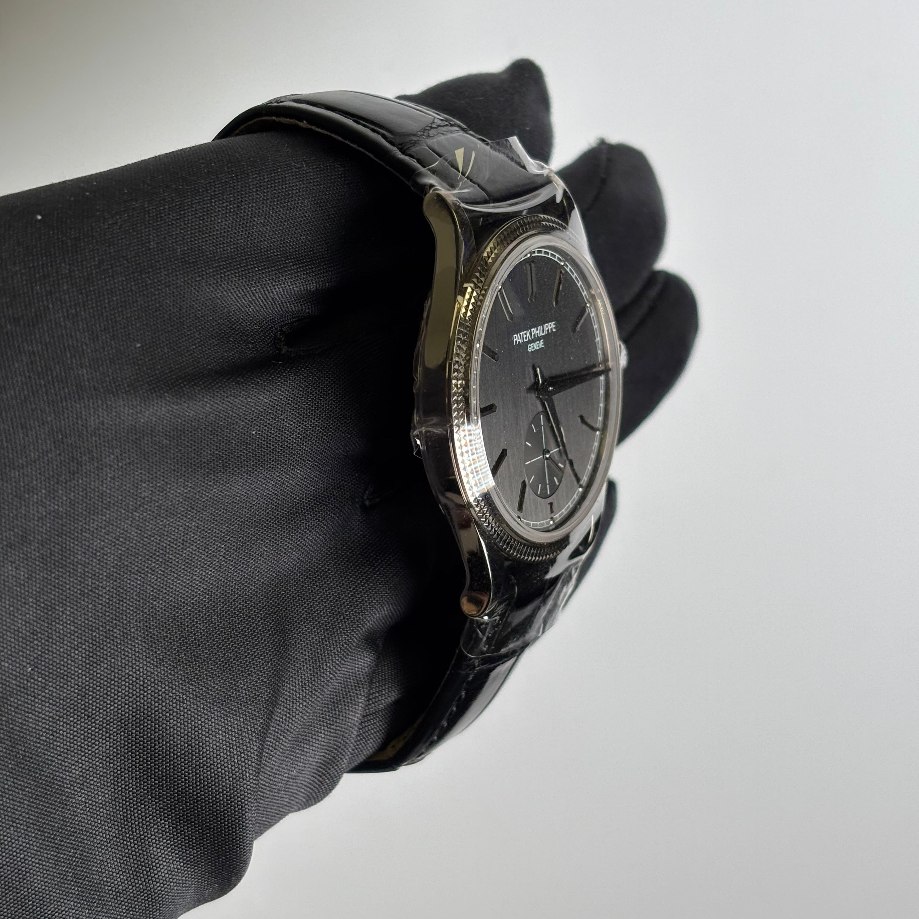 Patek Philippe Calatrava 39mm Grey Dial Watch Ref# 6119G-001 - Happy Jewelers Fine Jewelry Lifetime Warranty