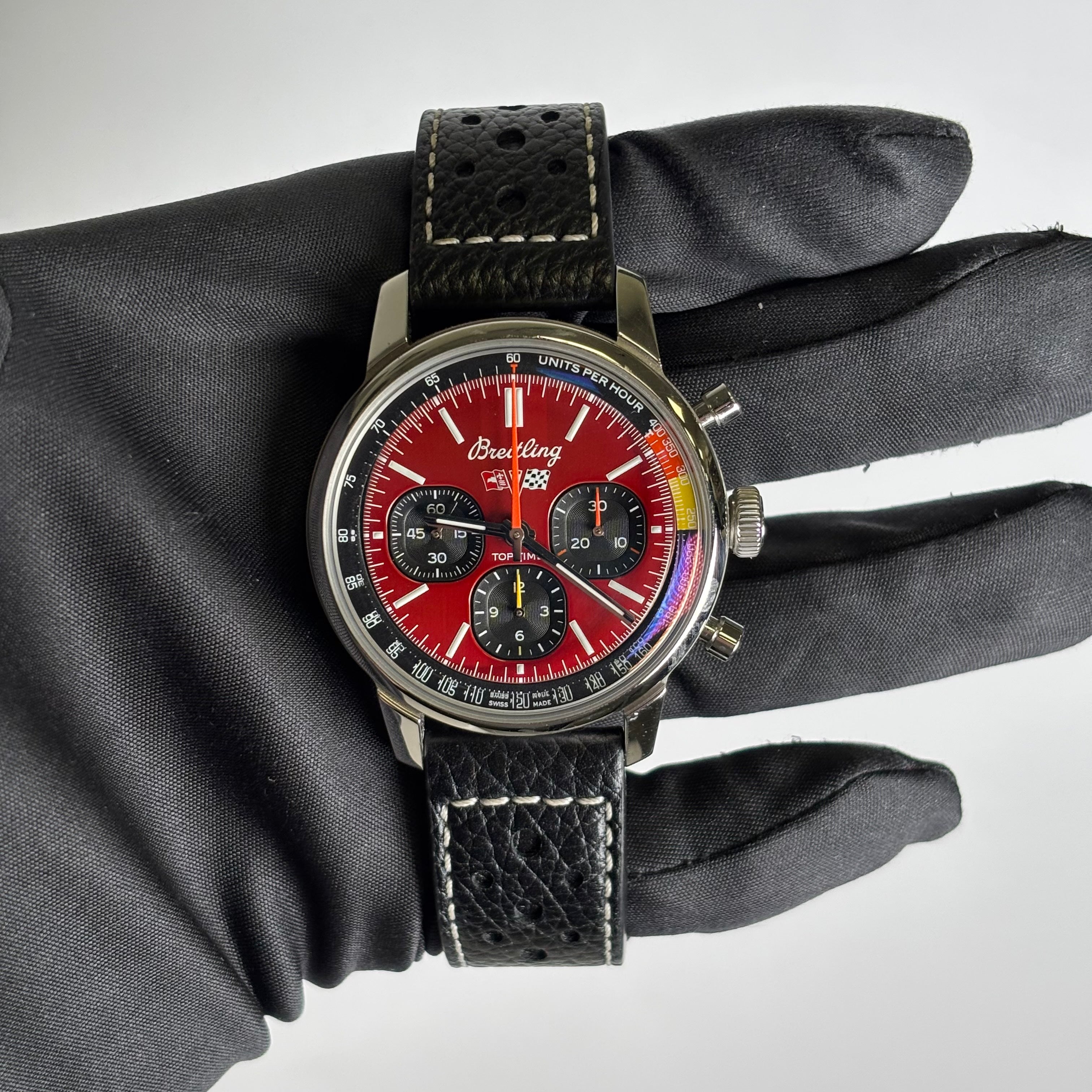 Breitling Top Time 41mm Red Dial Watch Ref# AB0176 - Happy Jewelers Fine Jewelry Lifetime Warranty