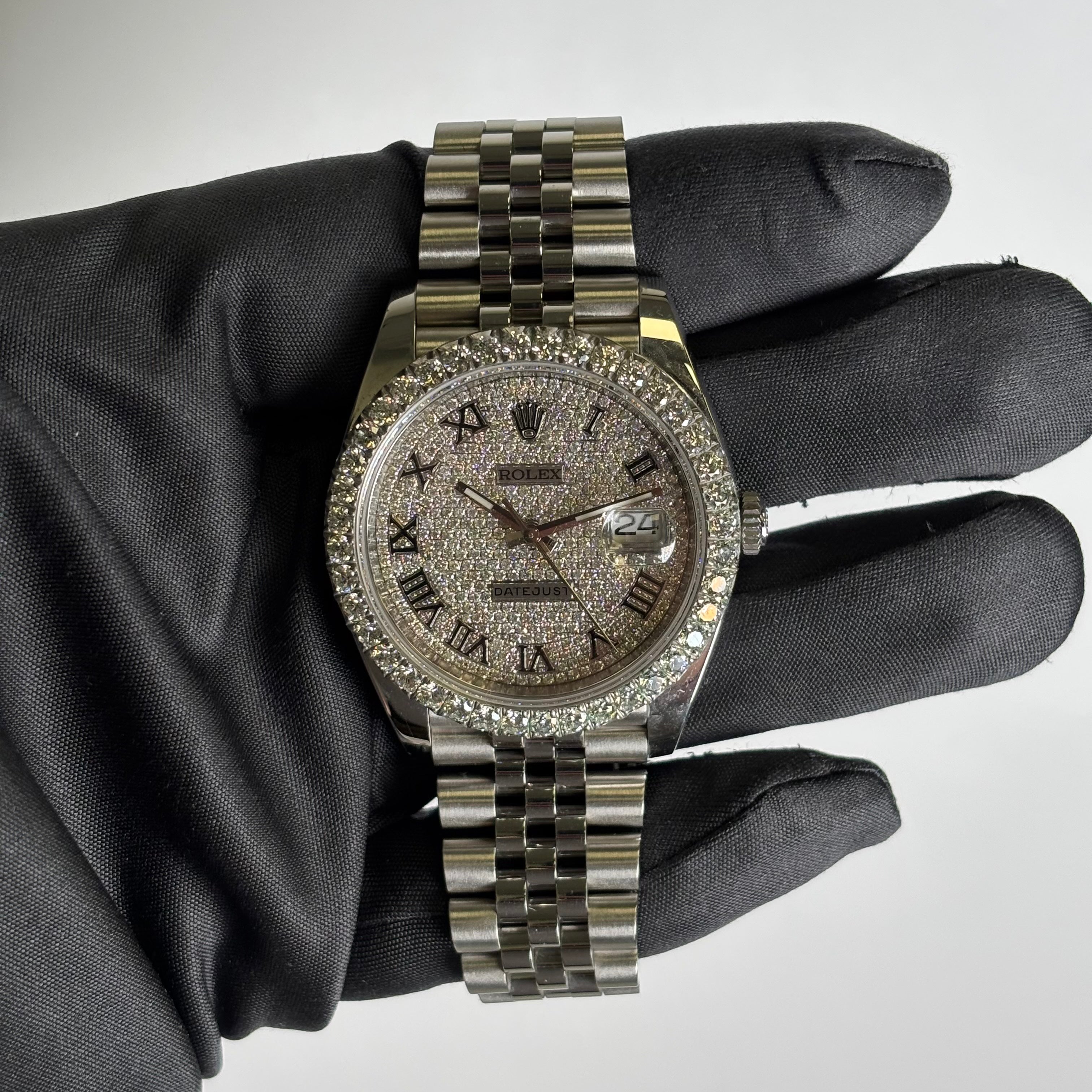 Rolex Datejust 41mm Pave Dial Watch Ref# 126300 - Happy Jewelers Fine Jewelry Lifetime Warranty