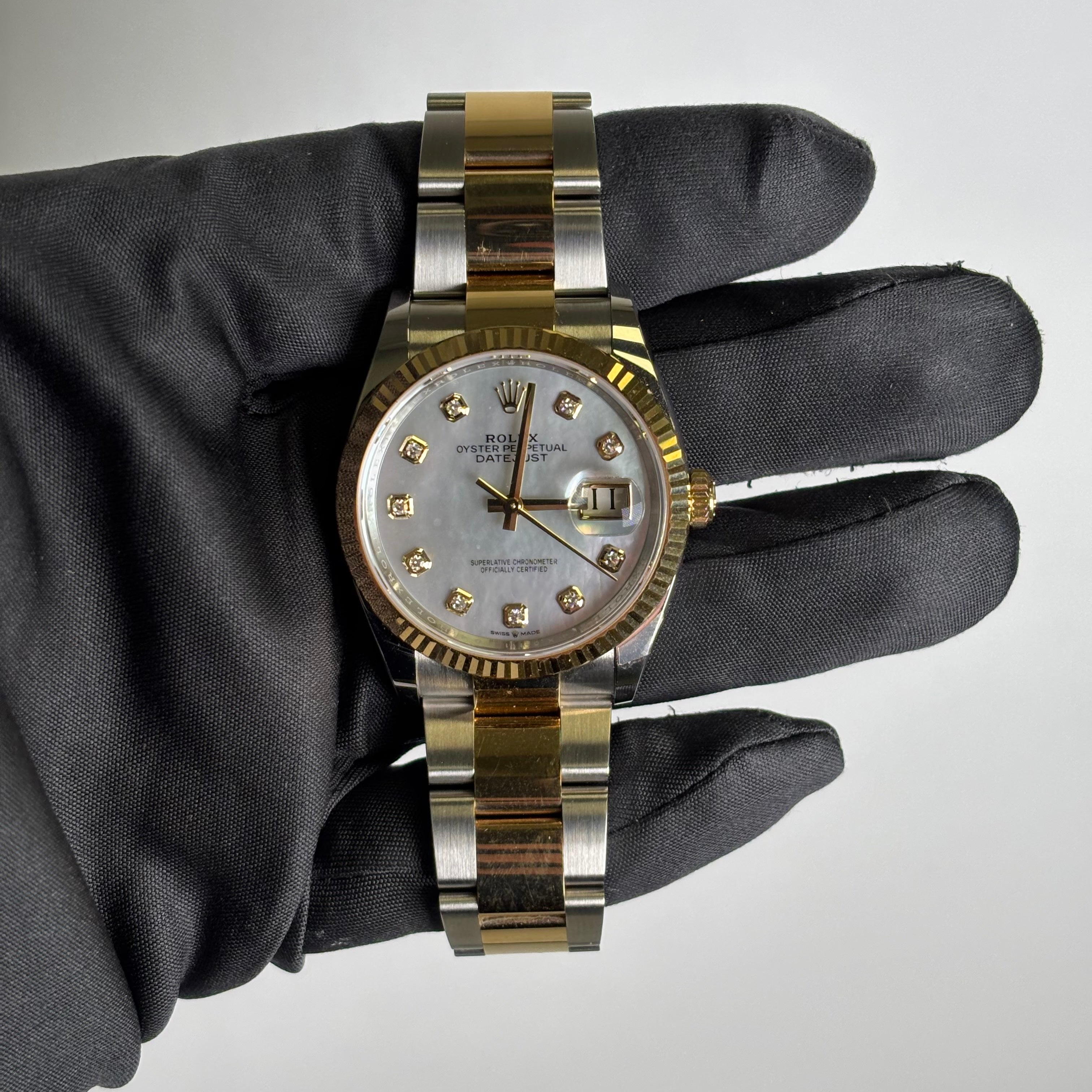 Rolex Datejust 36mm MOP Dial Watch Ref# 126233 - Happy Jewelers Fine Jewelry Lifetime Warranty