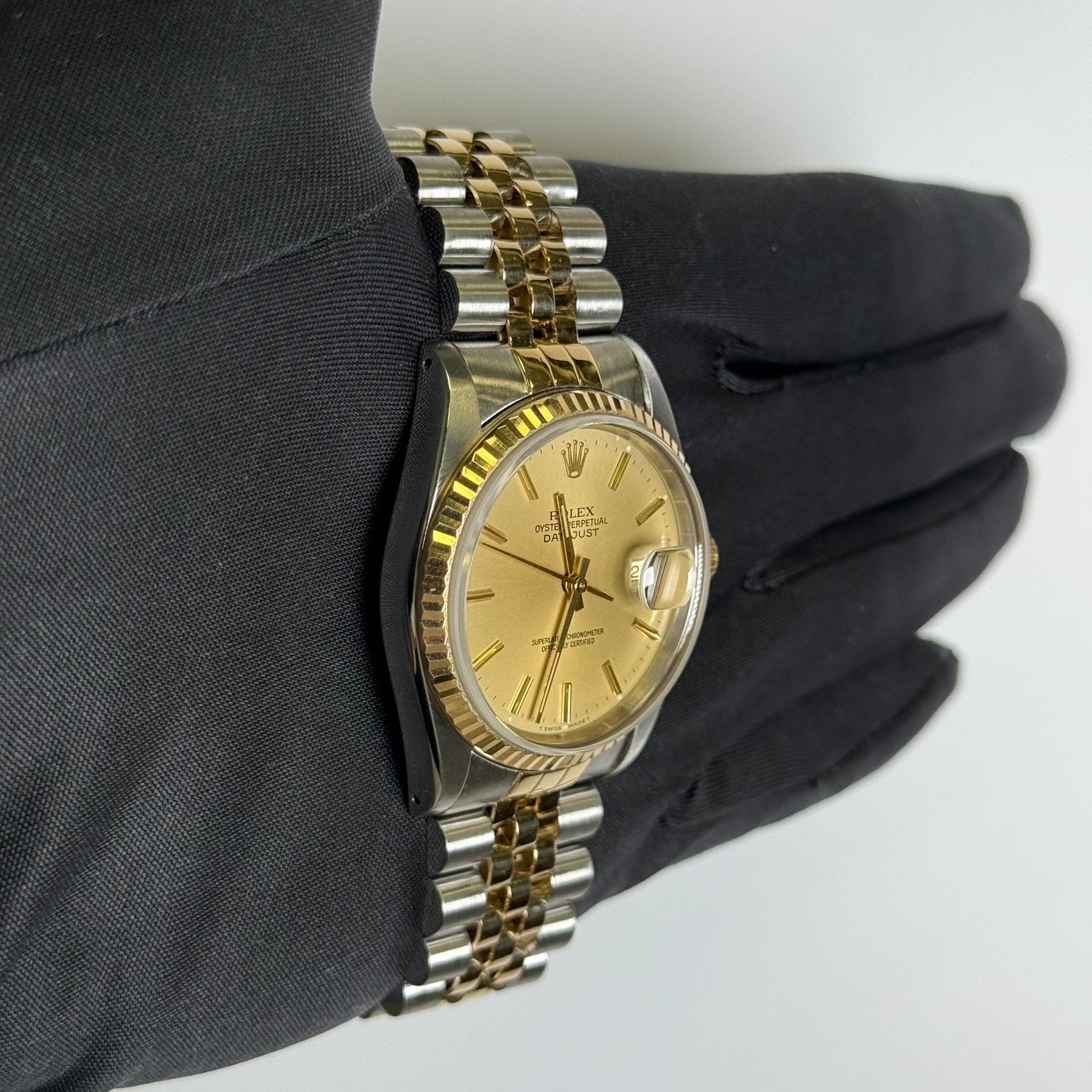 Rolex Datejust 36mm Champagne Dial Watch Ref# 16233 - Happy Jewelers Fine Jewelry Lifetime Warranty