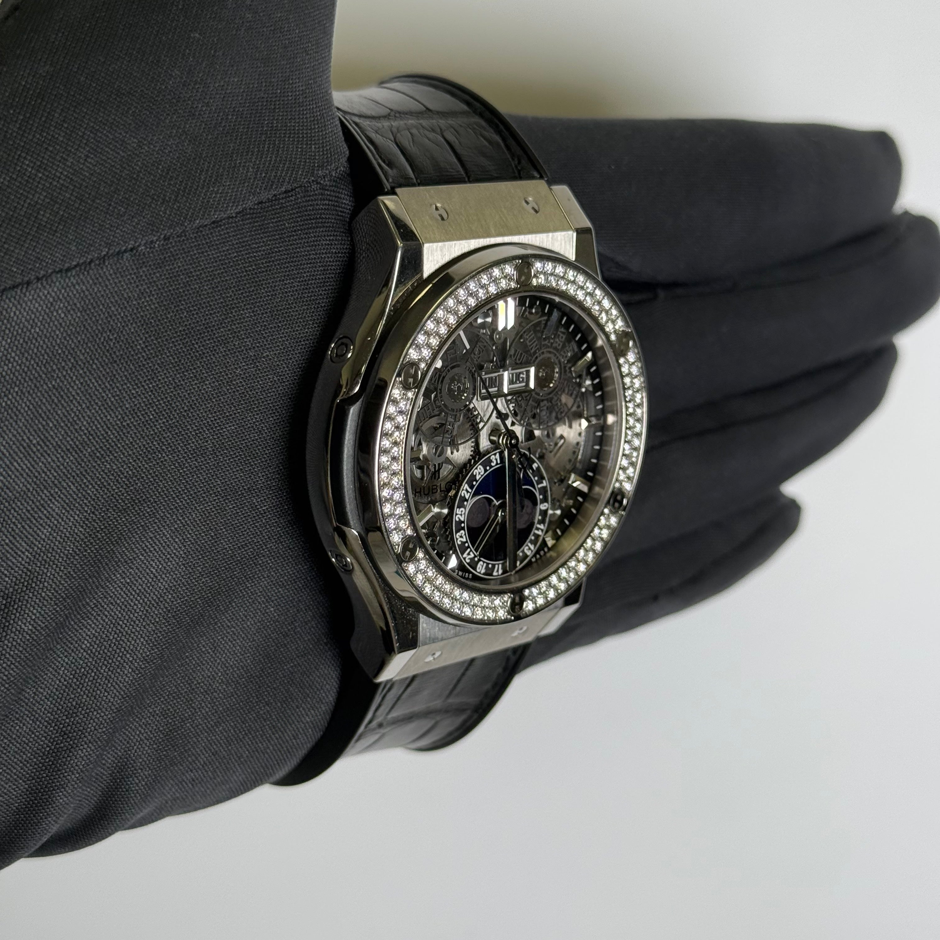 Hublot Classic Fusion 45mm Openwork Dial Watch Ref# 517.NX.0170.LR - Happy Jewelers Fine Jewelry Lifetime Warranty