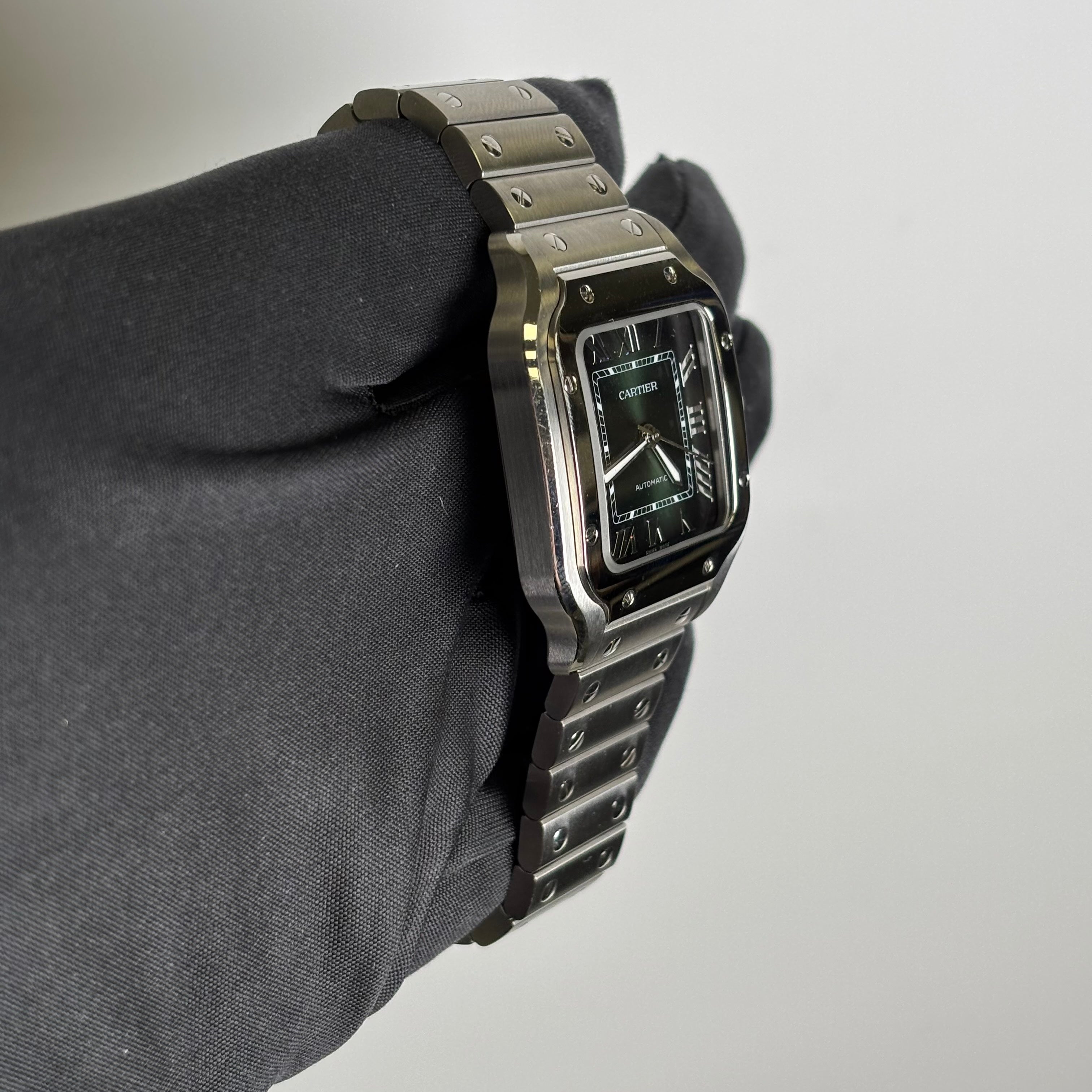 Cartier Santos 35mm Green Dial Watch Ref# WSSA0061 - Happy Jewelers Fine Jewelry Lifetime Warranty
