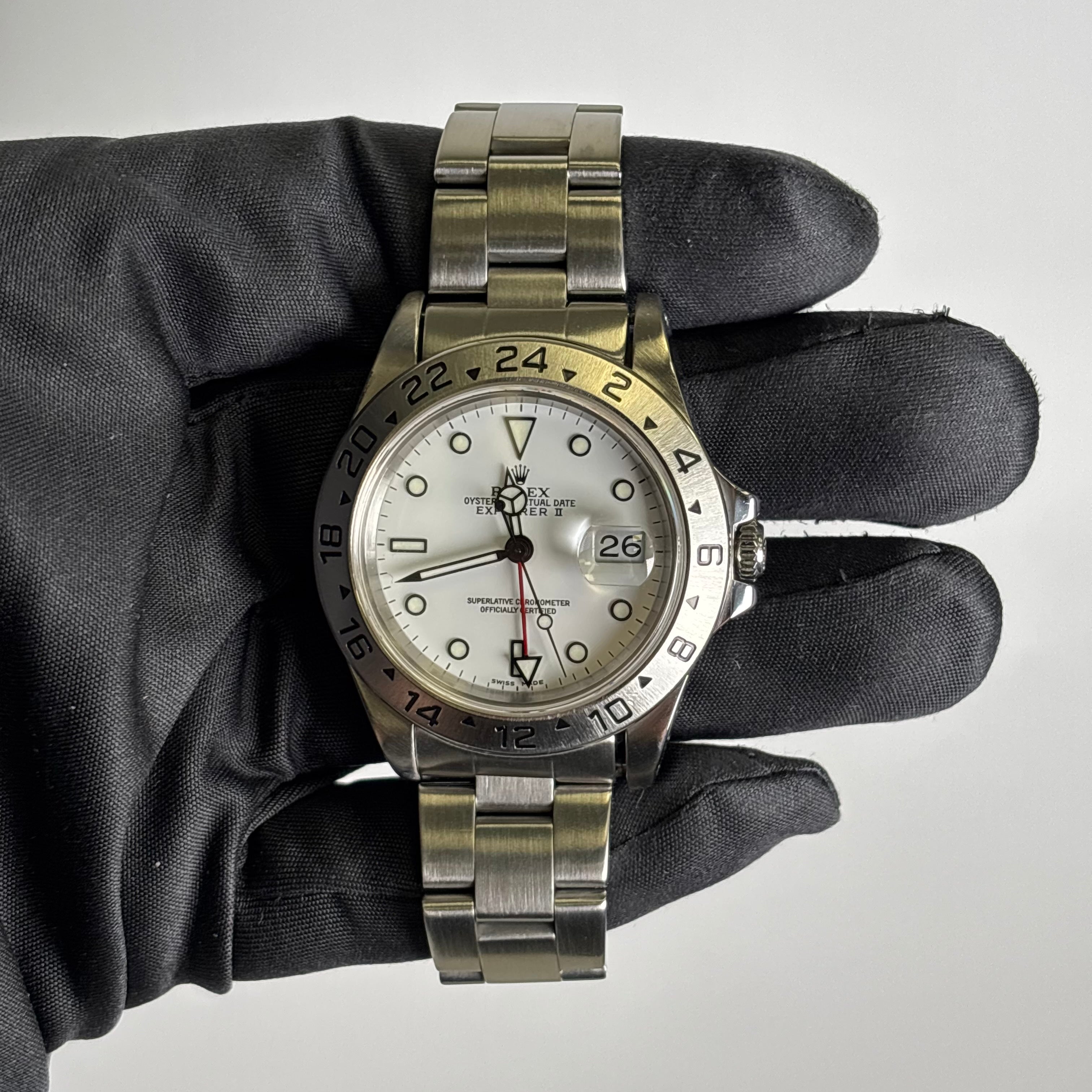 Rolex Explorer II 40mm White Dial Watch Ref# 16570 - Happy Jewelers Fine Jewelry Lifetime Warranty