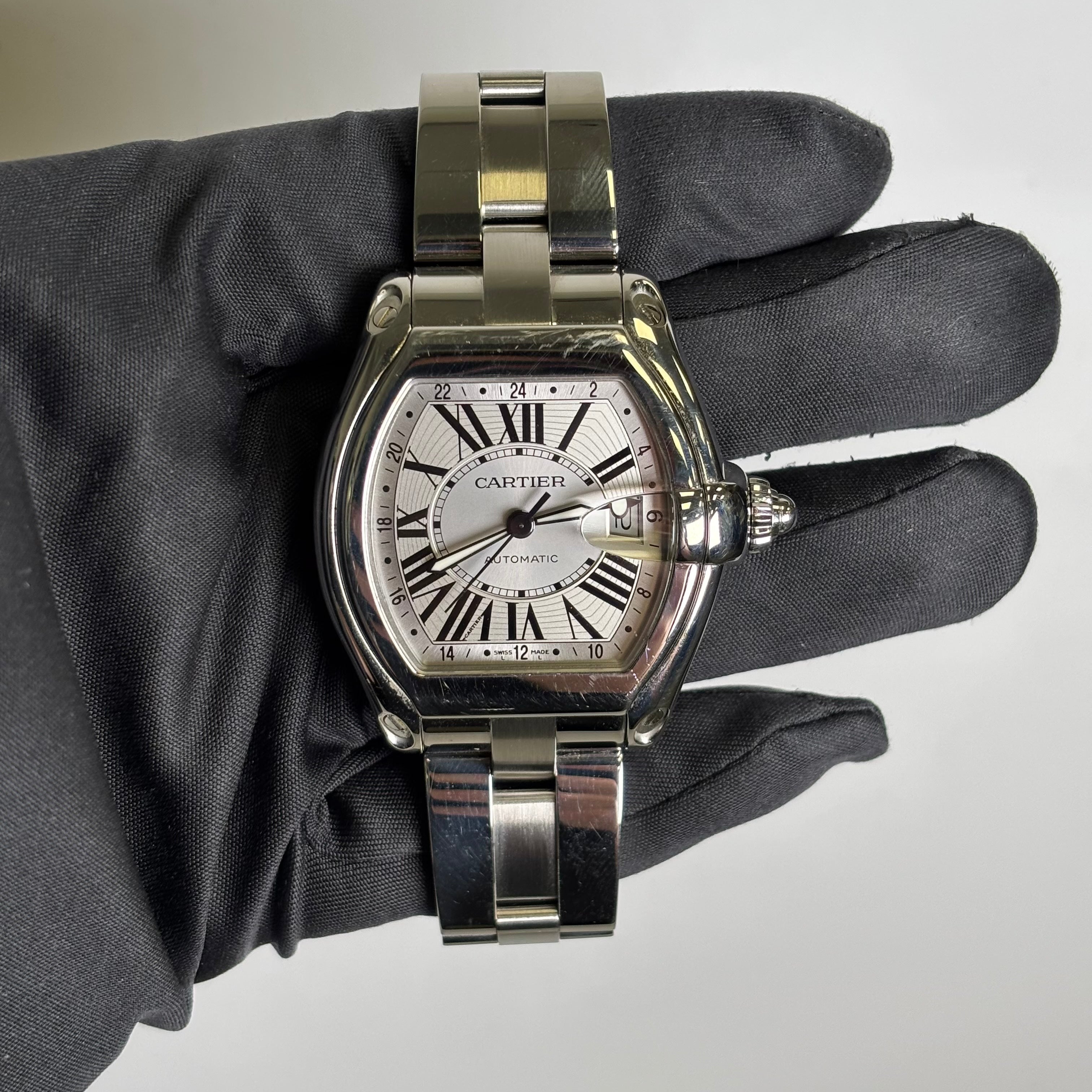 Cartier Roadster 38mm Silver Dial Watch Ref# W62032X6 - Happy Jewelers Fine Jewelry Lifetime Warranty