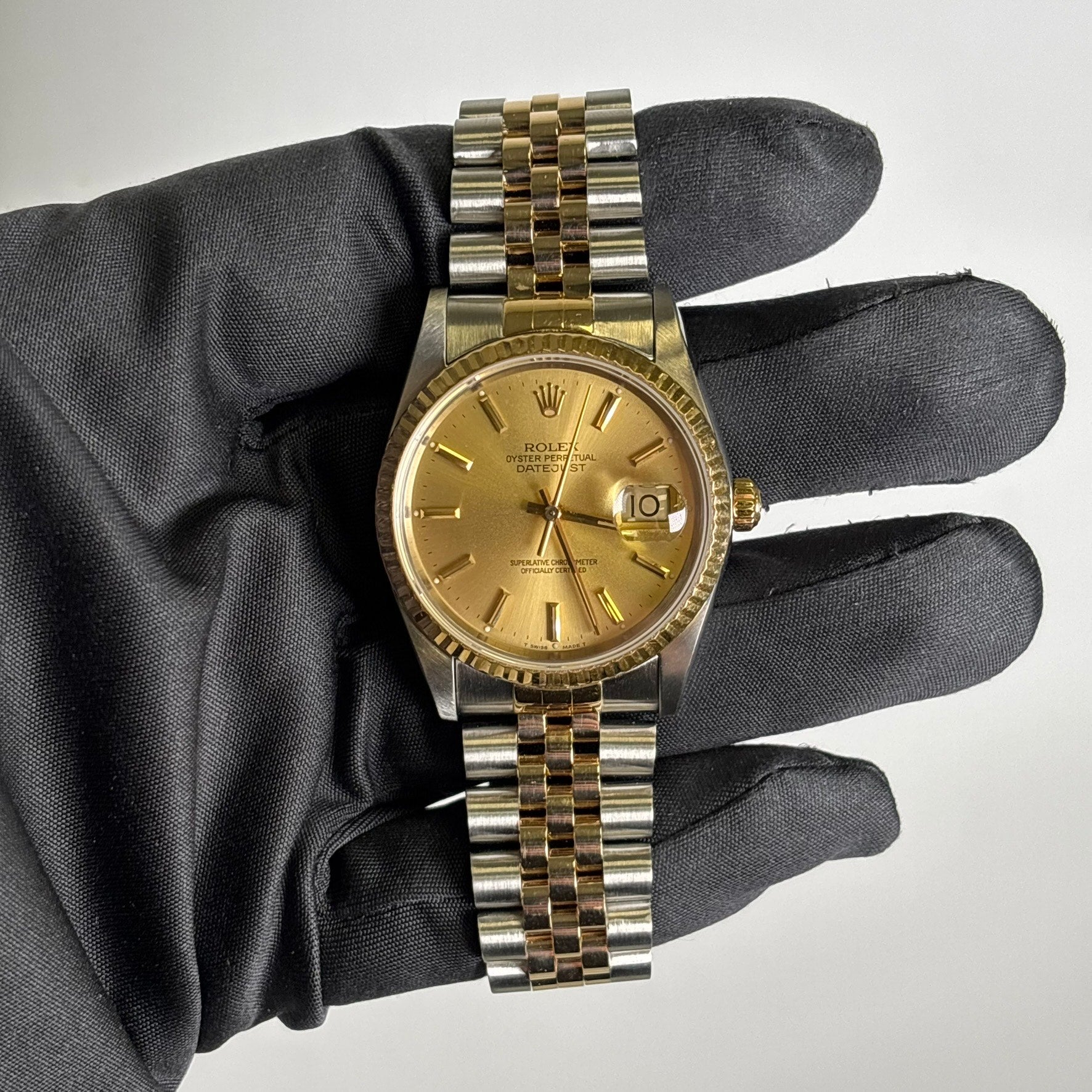 Rolex Datejust 36mm Champagne Dial Watch Ref# 16233 - Happy Jewelers Fine Jewelry Lifetime Warranty