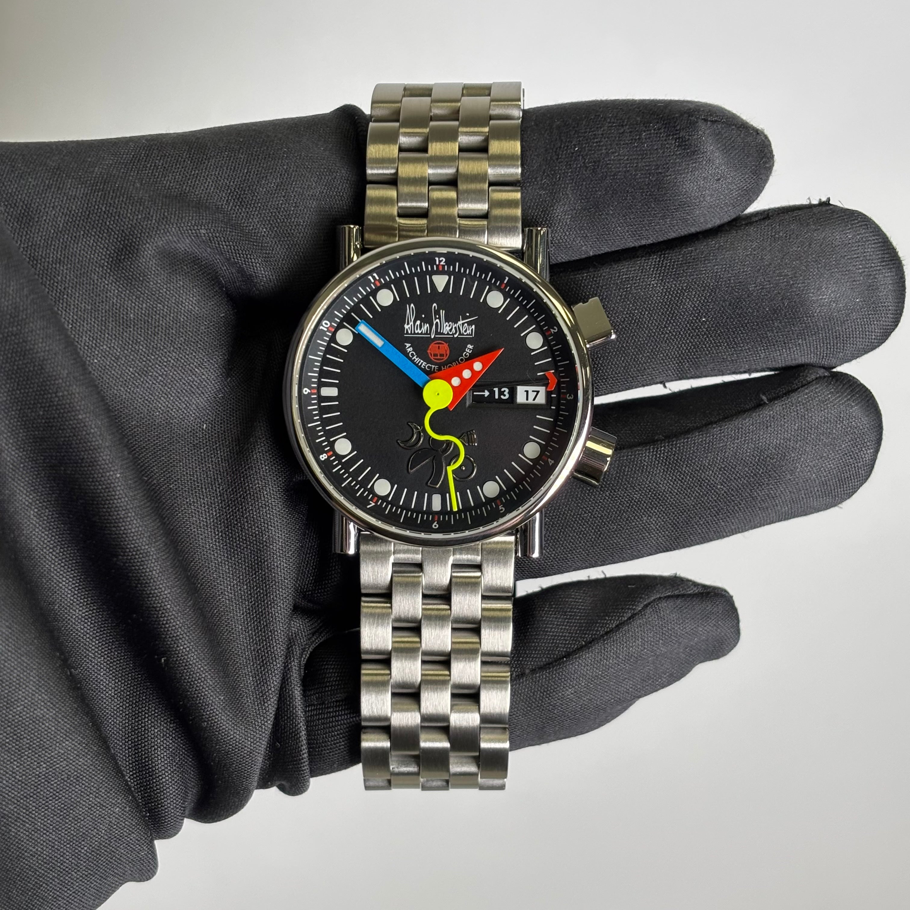 Alain Silberstein Le Revei 36mm Black Dial Watch Ref# 401-305 - Happy Jewelers Fine Jewelry Lifetime Warranty