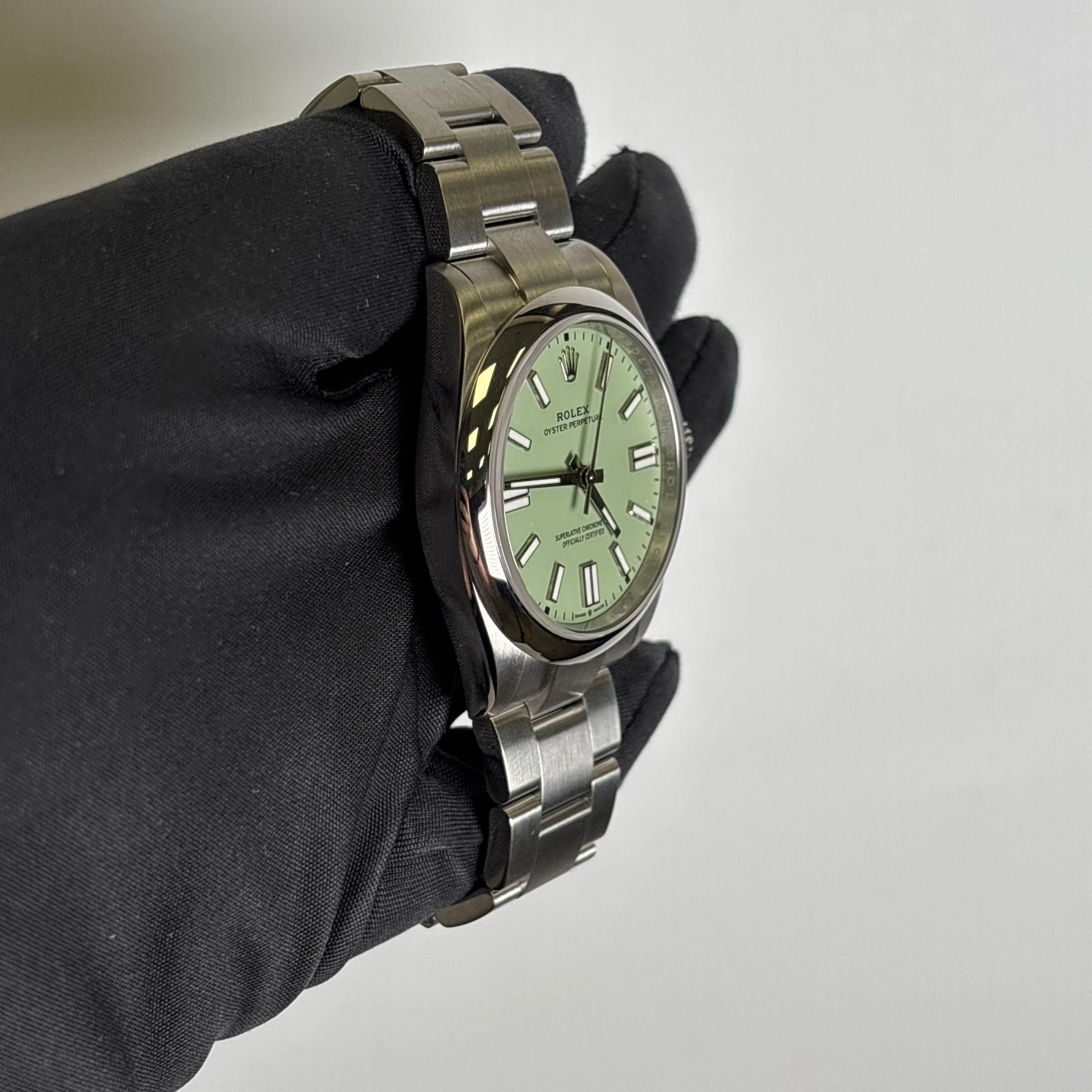 Rolex Oyster Perpetual 41mm Pistachio Dial Watch Ref# 134300 - Happy Jewelers Fine Jewelry Lifetime Warranty