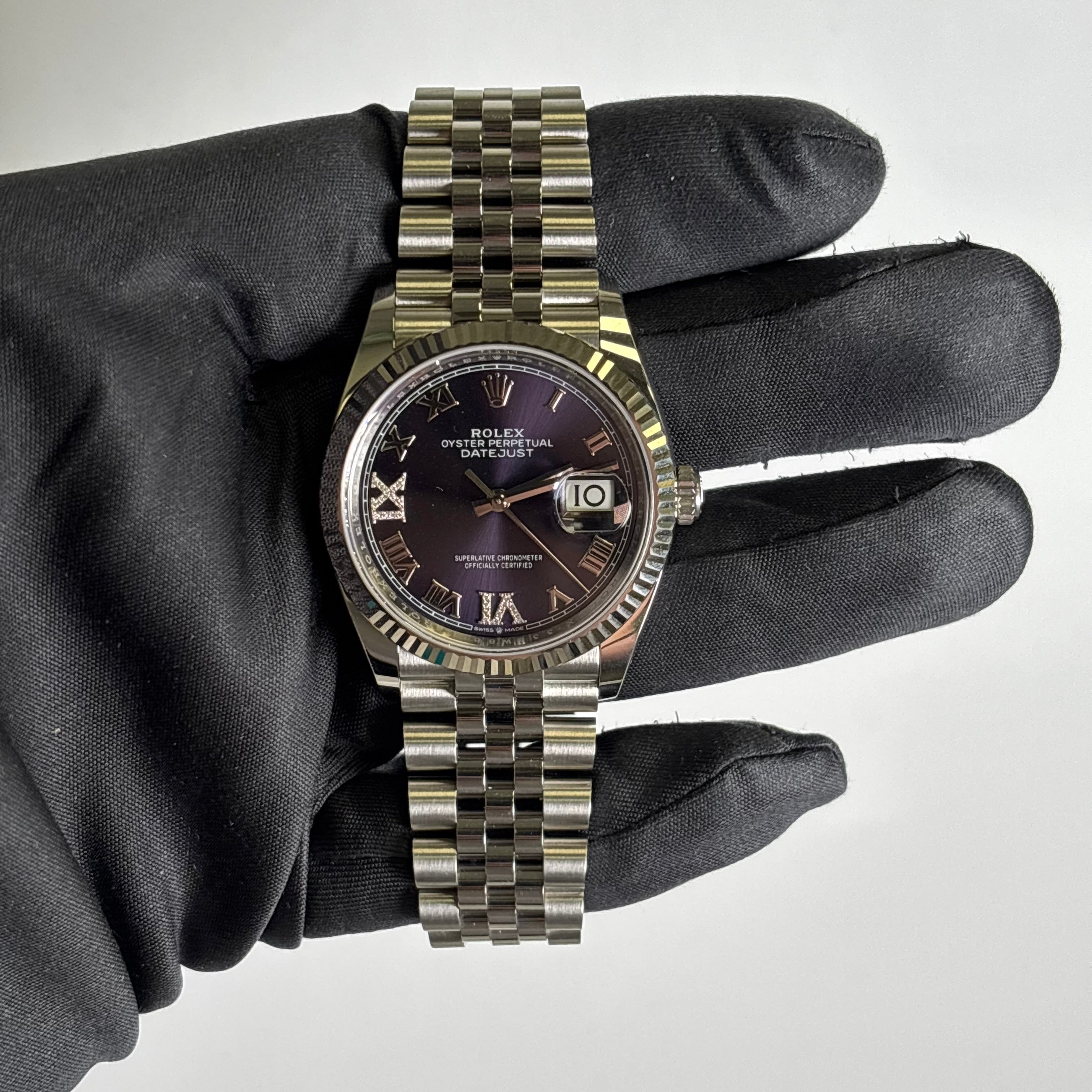 Rolex Datejust 36mm Purple Dial Watch Ref# 126234 - Happy Jewelers Fine Jewelry Lifetime Warranty
