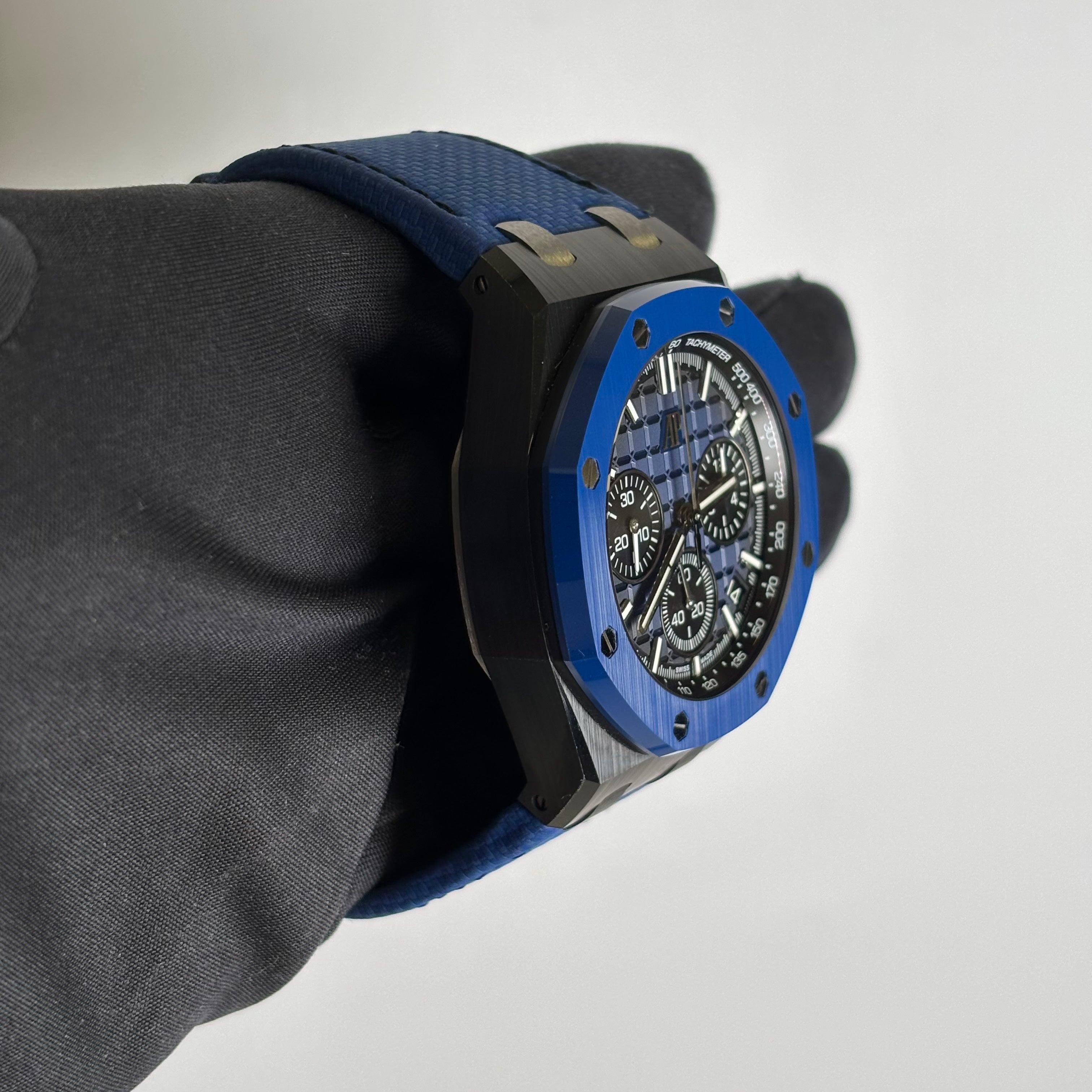 Audemars Piguet Royal Oak 43mm Blue Dial Watch Ref# 26420CE.OO.A043VE.01 - Happy Jewelers Fine Jewelry Lifetime Warranty