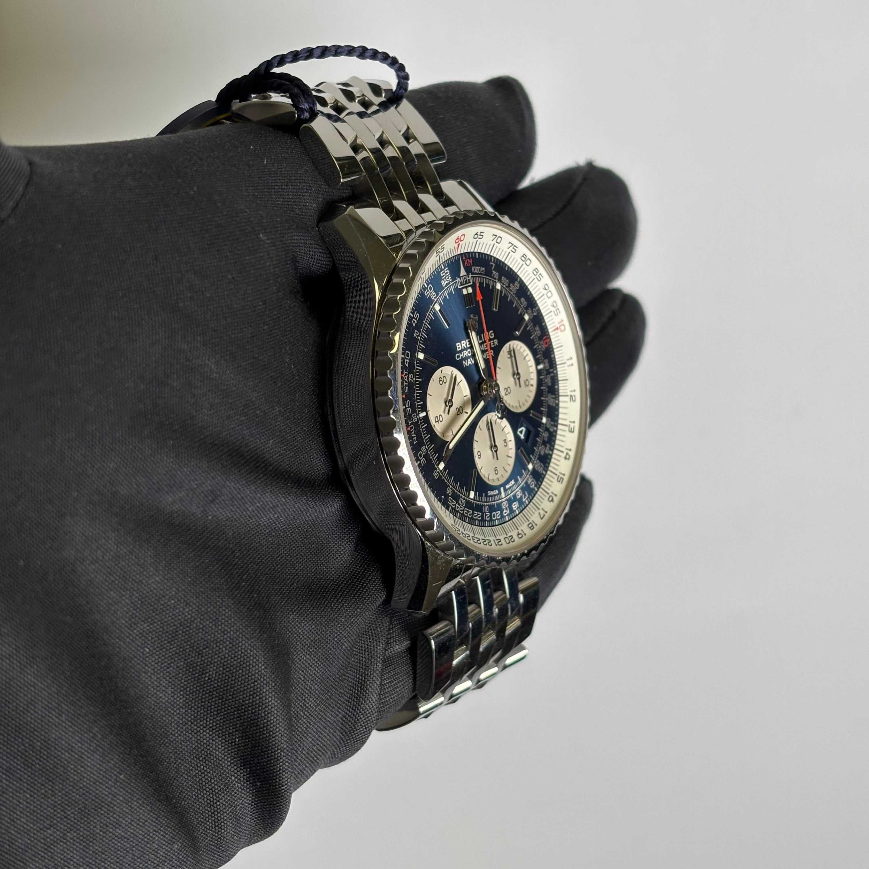 Breitling Navitimer 46mm Blue Dial Watch Ref# AB0127 - Happy Jewelers Fine Jewelry Lifetime Warranty