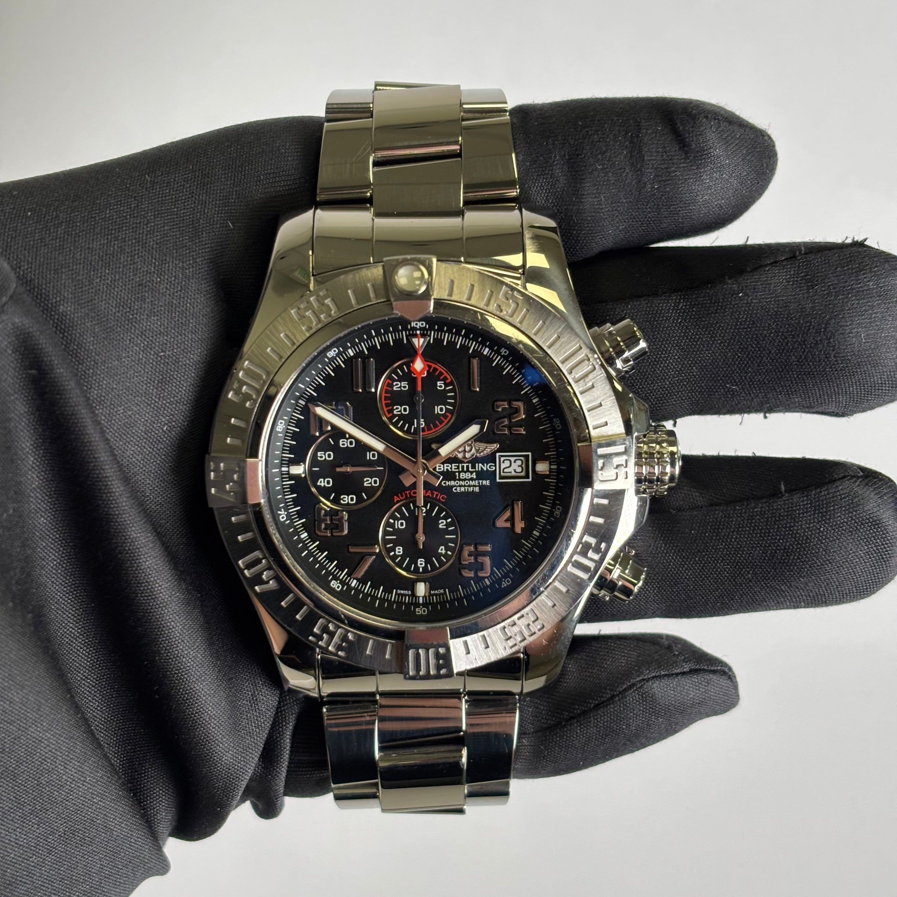 Breitling Super Avenger II 48mm Black Dial Watch Ref# A13371 - Happy Jewelers Fine Jewelry Lifetime Warranty