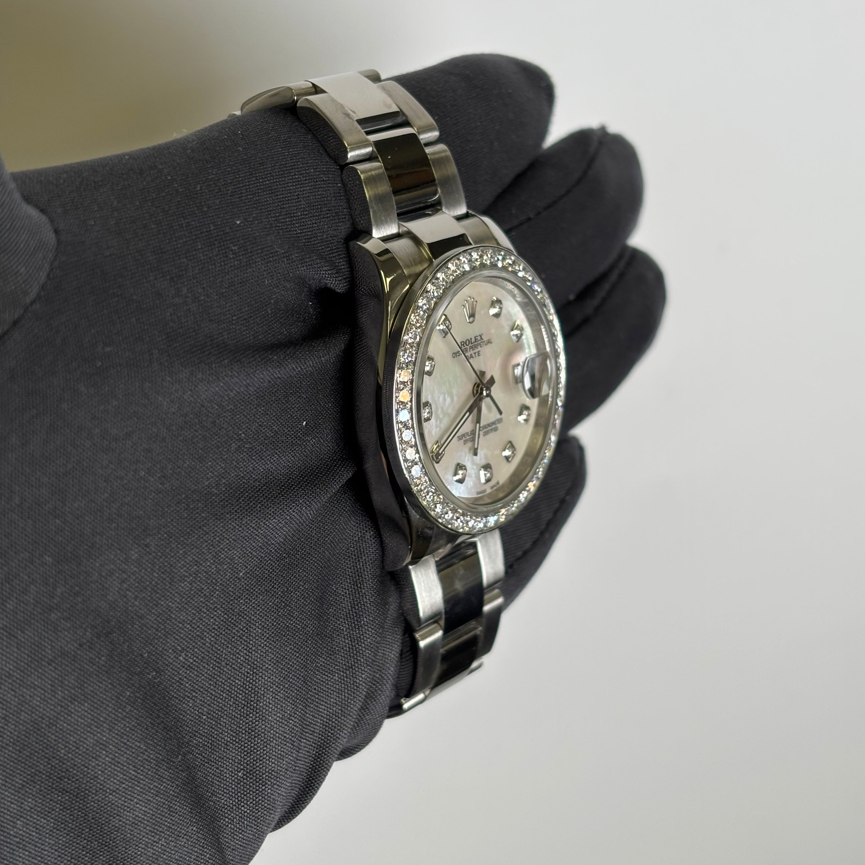 Rolex Oyster Perpetual 34mm MOP Dial Watch Ref# 115234 - Happy Jewelers Fine Jewelry Lifetime Warranty