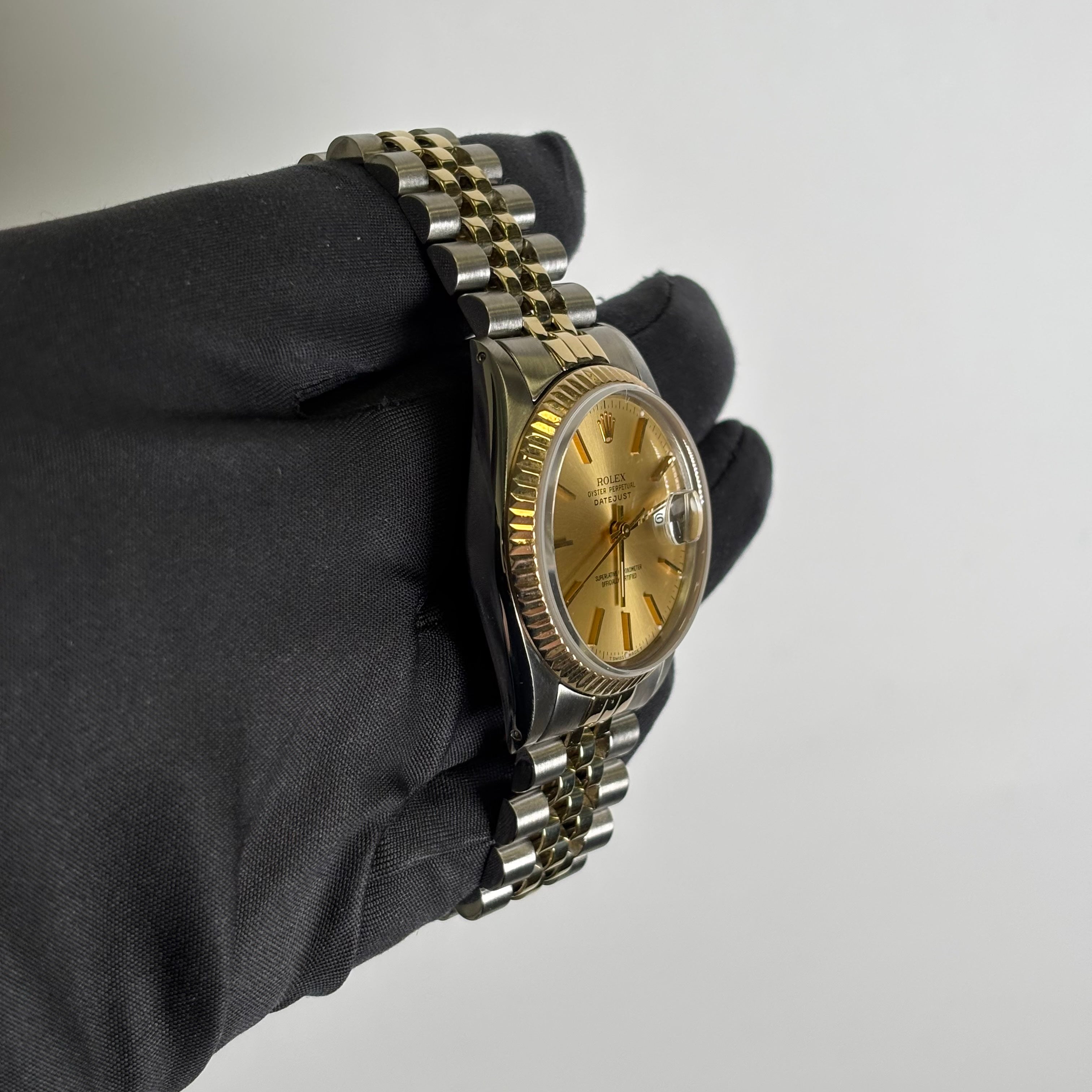 Rolex Datejust 36mm Champagne Dial Watch Ref# 16013 - Happy Jewelers Fine Jewelry Lifetime Warranty
