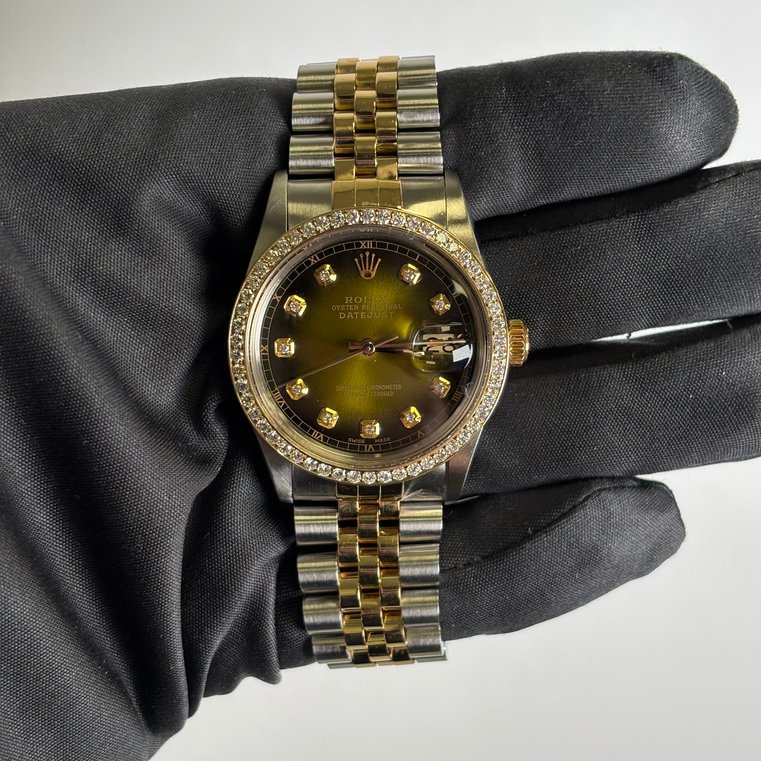 Rolex Datejust 36mm Green Dial Watch Ref# 16233 - Happy Jewelers Fine Jewelry Lifetime Warranty