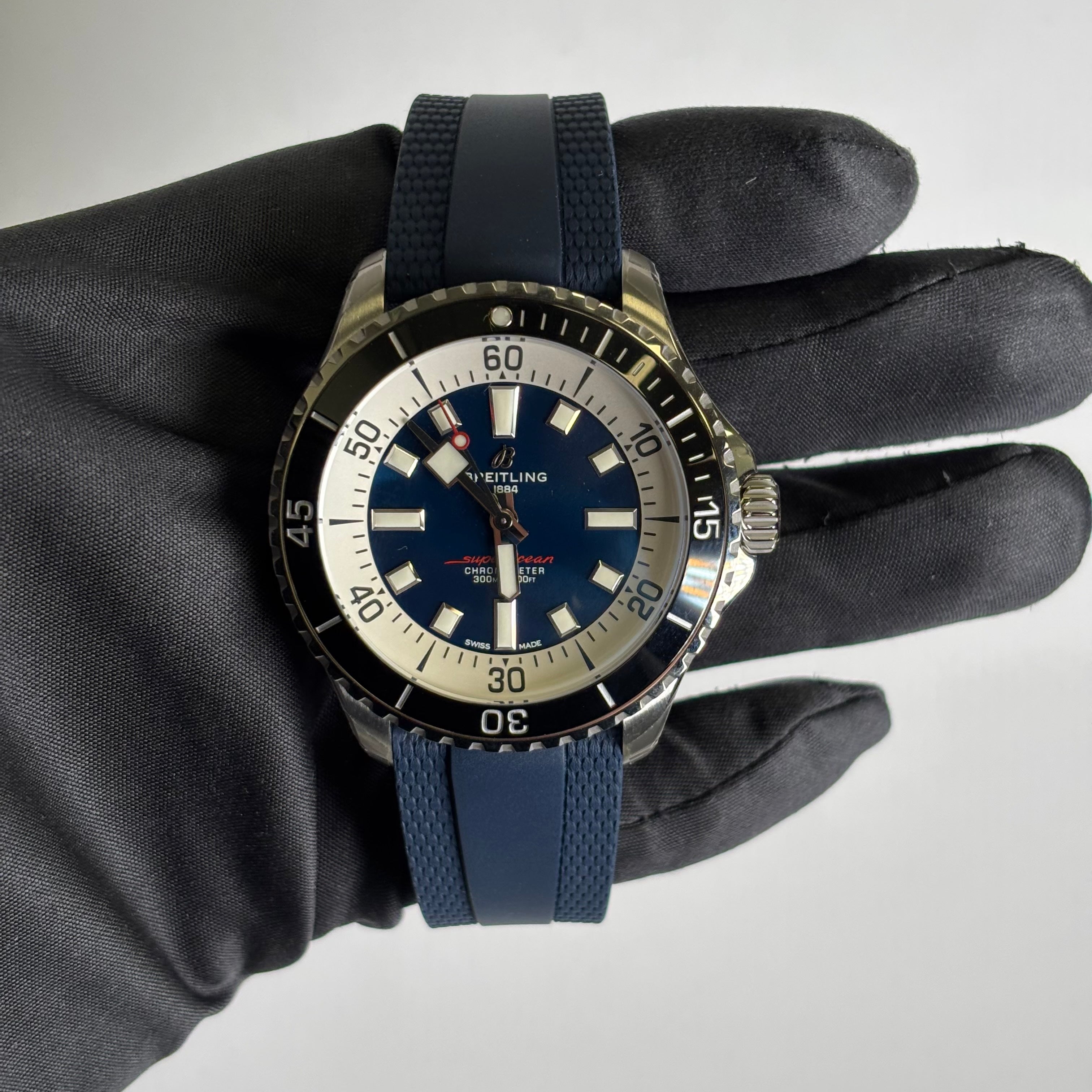 Breitling Superocean 44mm Blue Dial Watch Ref# A17376 - Happy Jewelers Fine Jewelry Lifetime Warranty