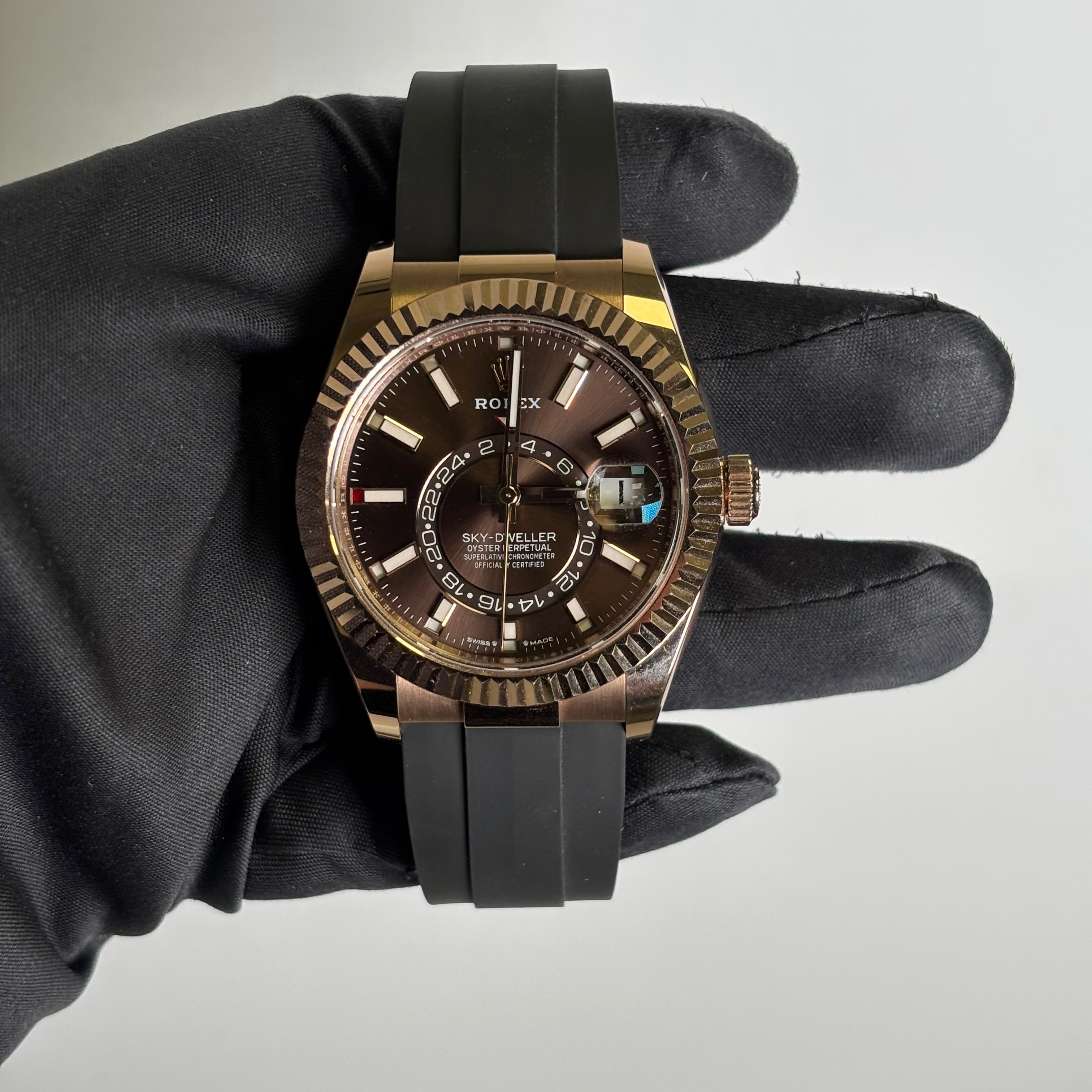 Rolex Sky-Dweller 42mm Chocolate Dial Watch Ref# 336235 - Happy Jewelers Fine Jewelry Lifetime Warranty