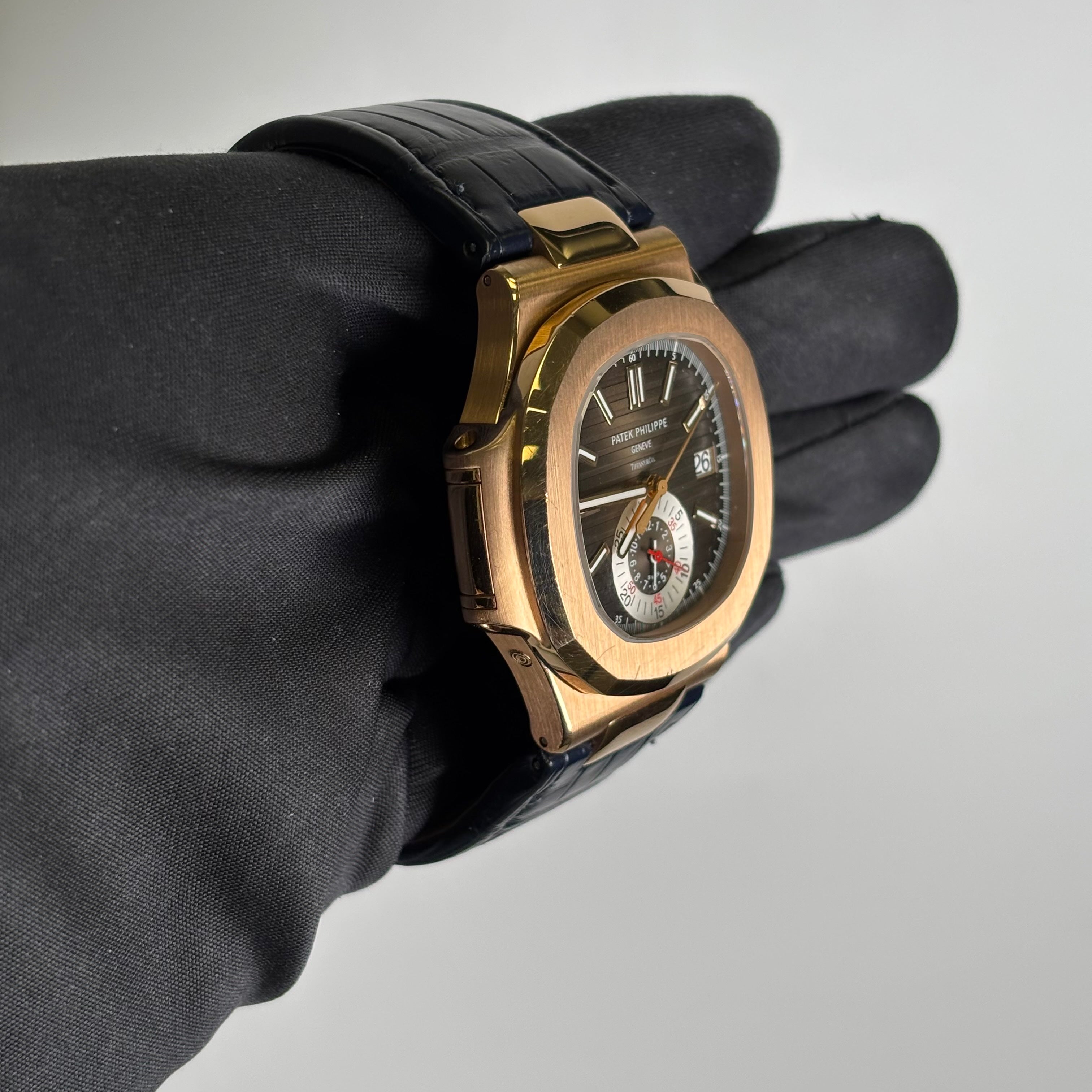 Patek Philippe Nautilus TIFFANY 40.5mm Brown Dial Watch Ref# 5980R-001 - Happy Jewelers Fine Jewelry Lifetime Warranty