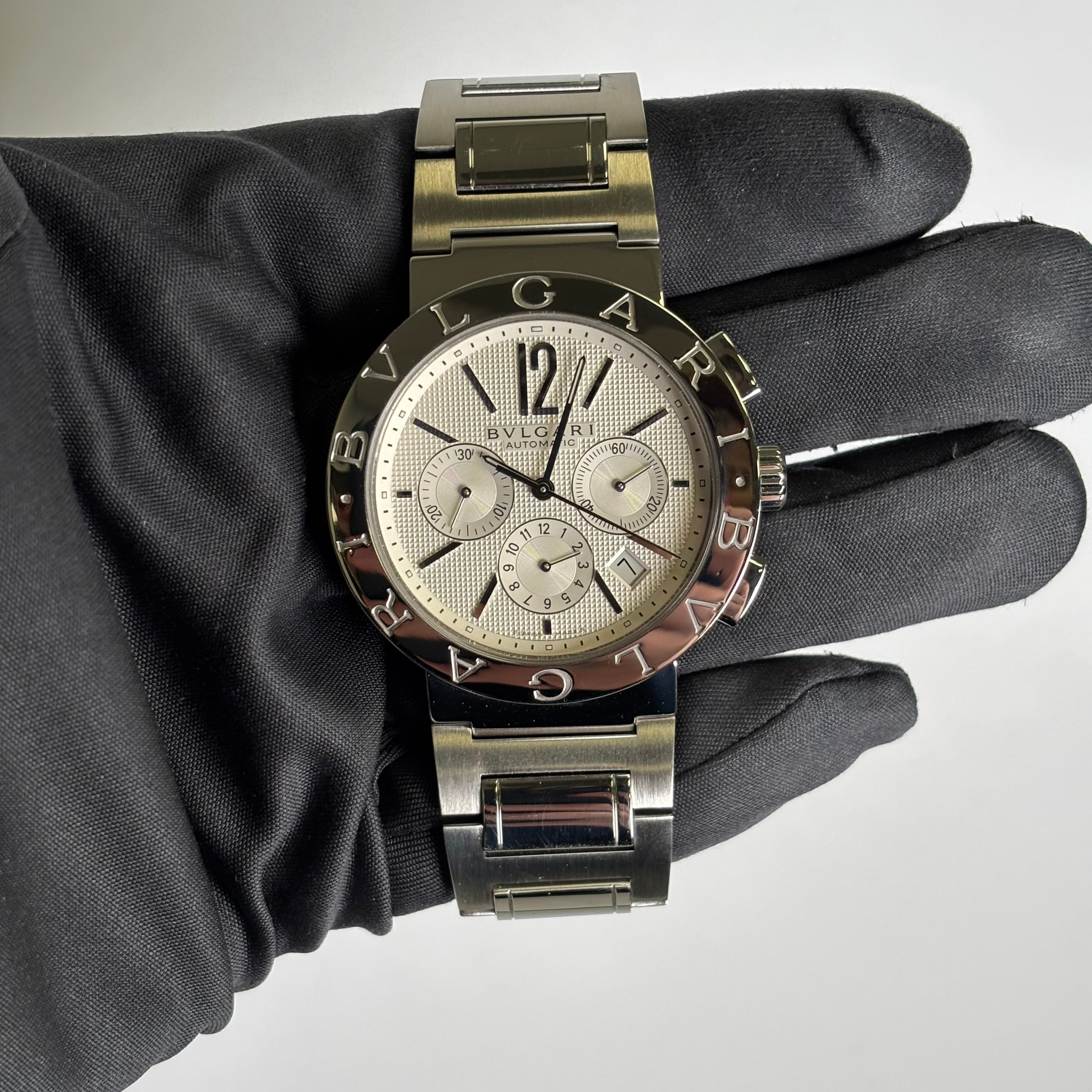 Bvlgari Bulgari 42mm Silver Dial Watch Ref# BB 42 SS CH - Happy Jewelers Fine Jewelry Lifetime Warranty