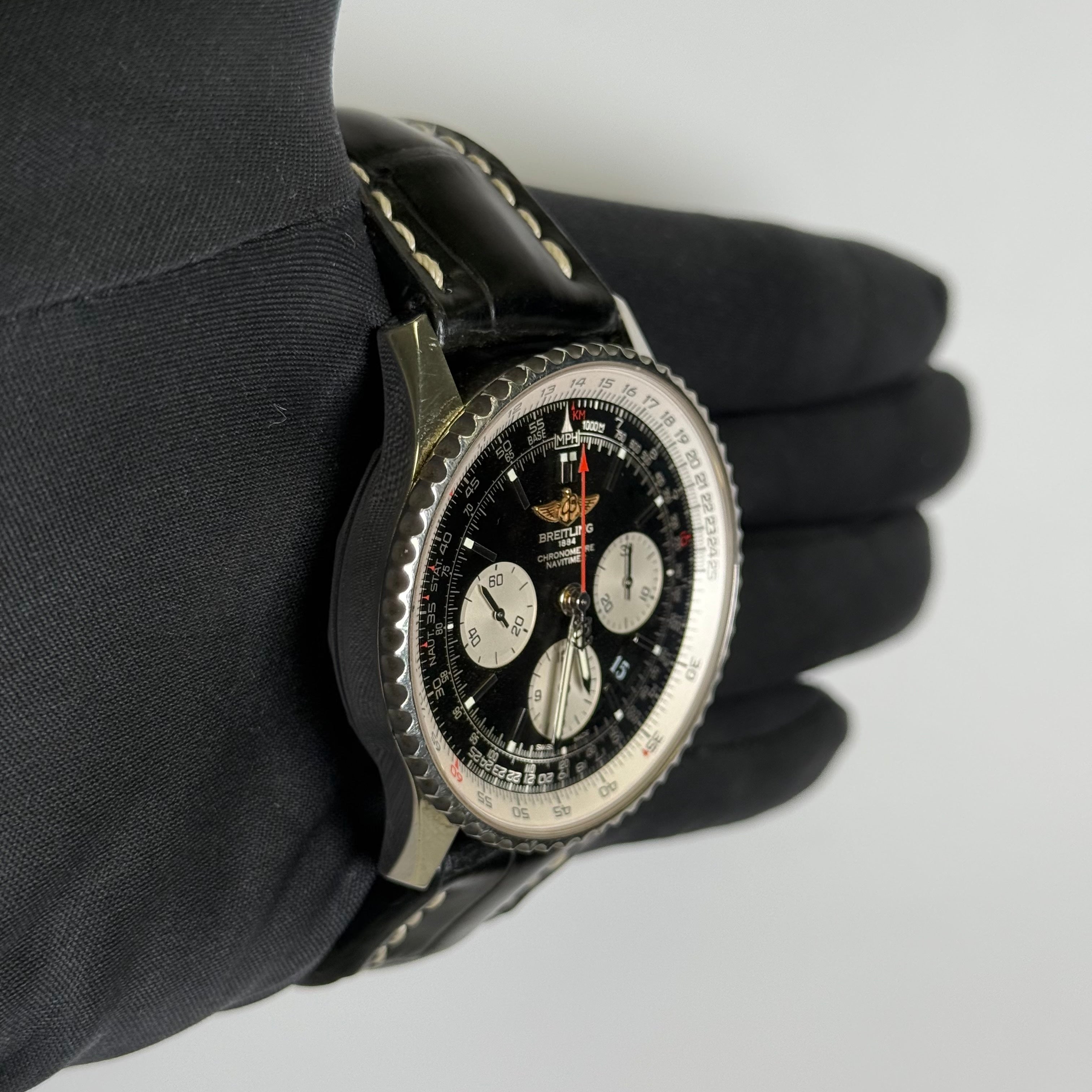 Breitling Navitimer 43mm Black Dial Watch Ref# AB0120 - Happy Jewelers Fine Jewelry Lifetime Warranty