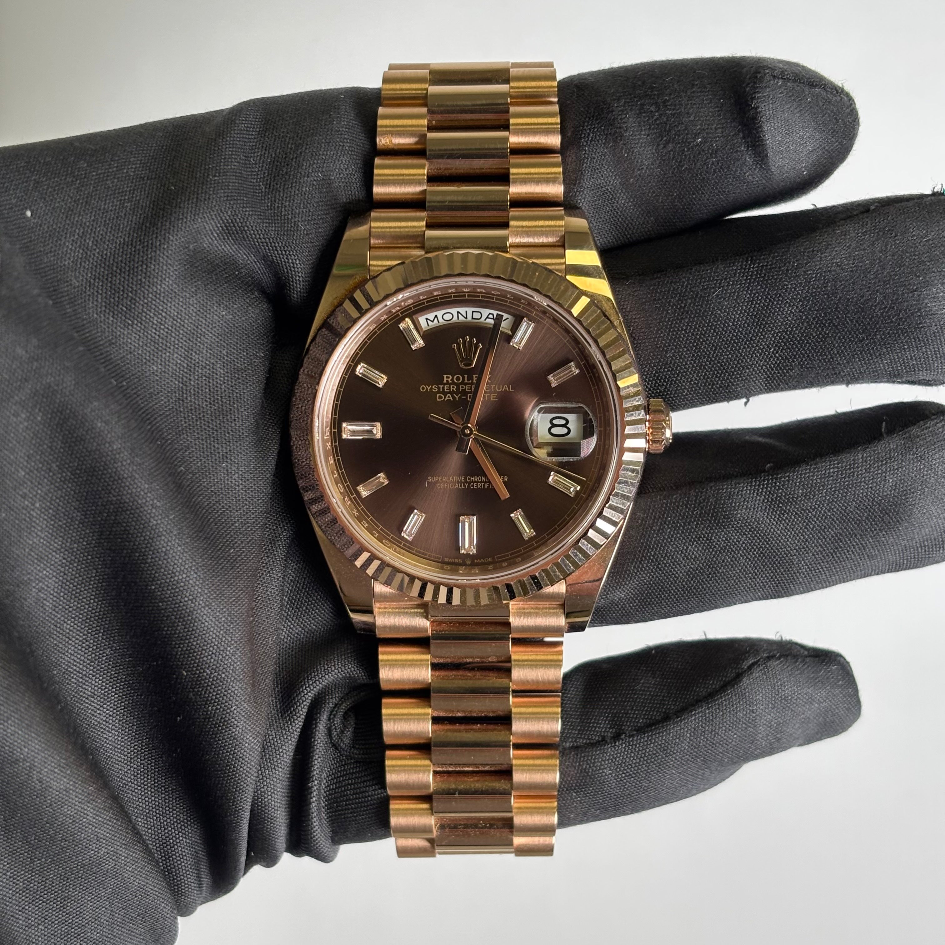 Rolex Day-Date 40mm Chocolate Dial Watch Ref# 228235 - Happy Jewelers Fine Jewelry Lifetime Warranty