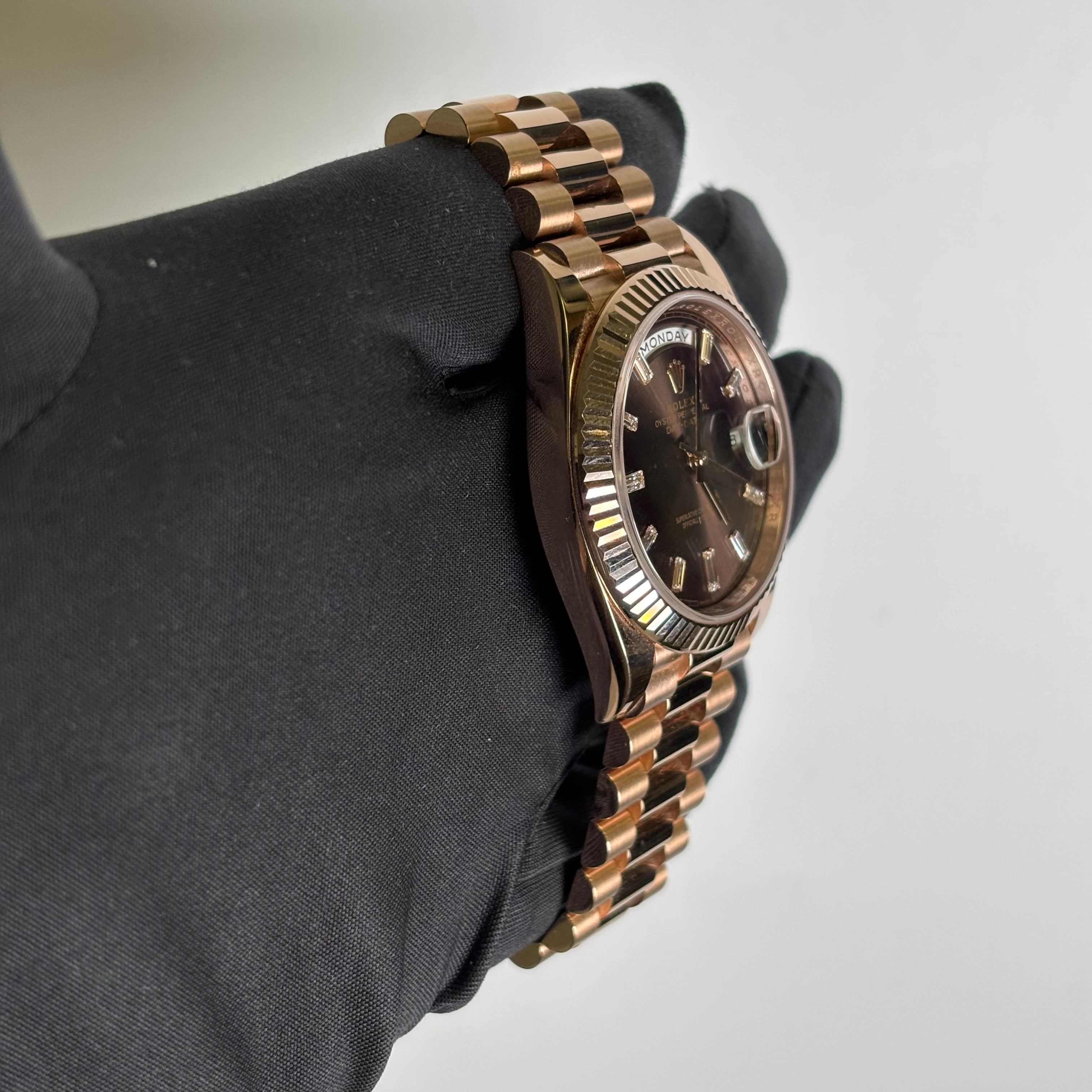 Rolex Day-Date 40mm Chocolate Dial Watch Ref# 228235 - Happy Jewelers Fine Jewelry Lifetime Warranty