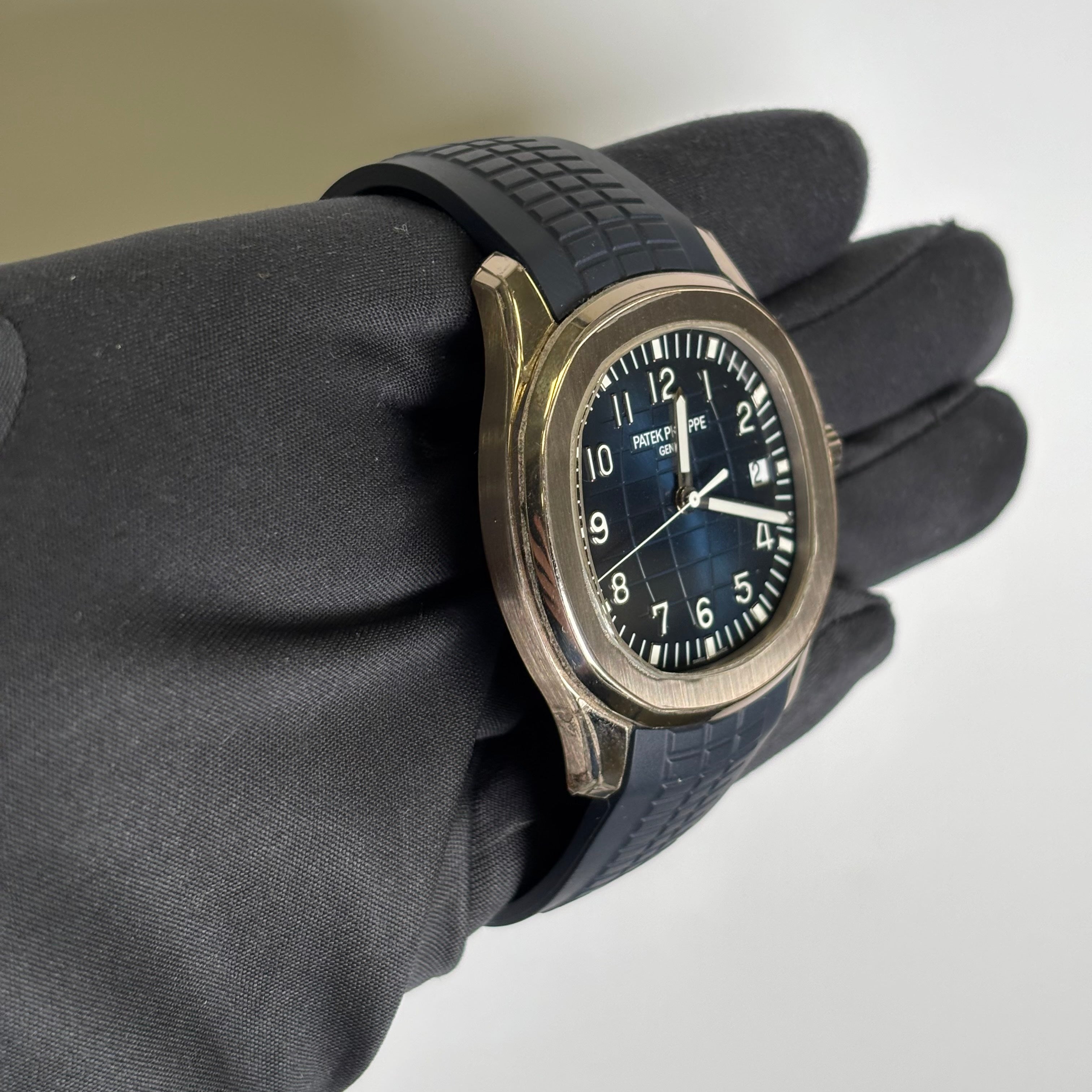 Patek Philippe Aquanaut 42mm Blue Dial Watch Ref# 5168G-001 - Happy Jewelers Fine Jewelry Lifetime Warranty