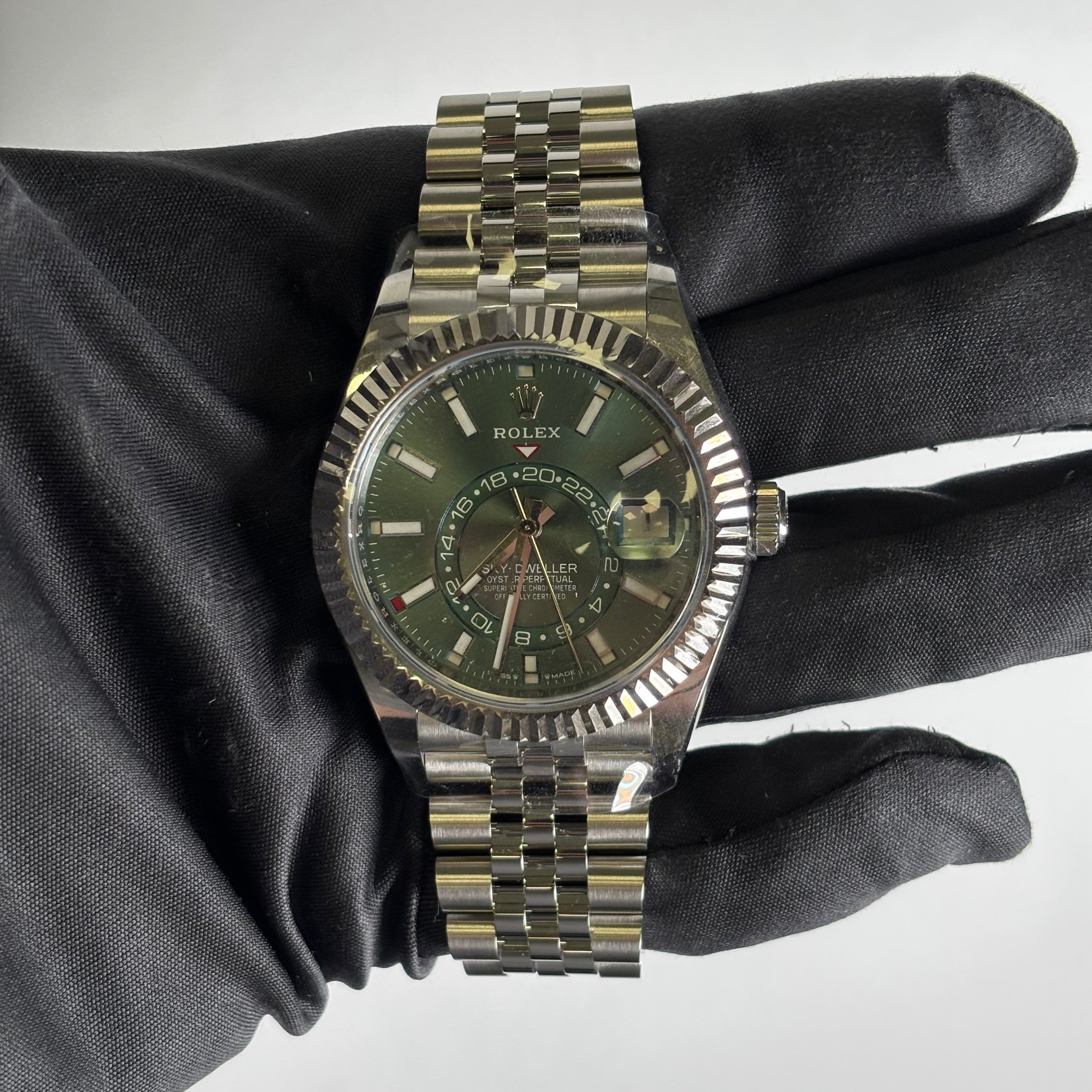 Rolex Sky-Dweller 42mm Green Dial Watch Ref# 336934 - Happy Jewelers Fine Jewelry Lifetime Warranty