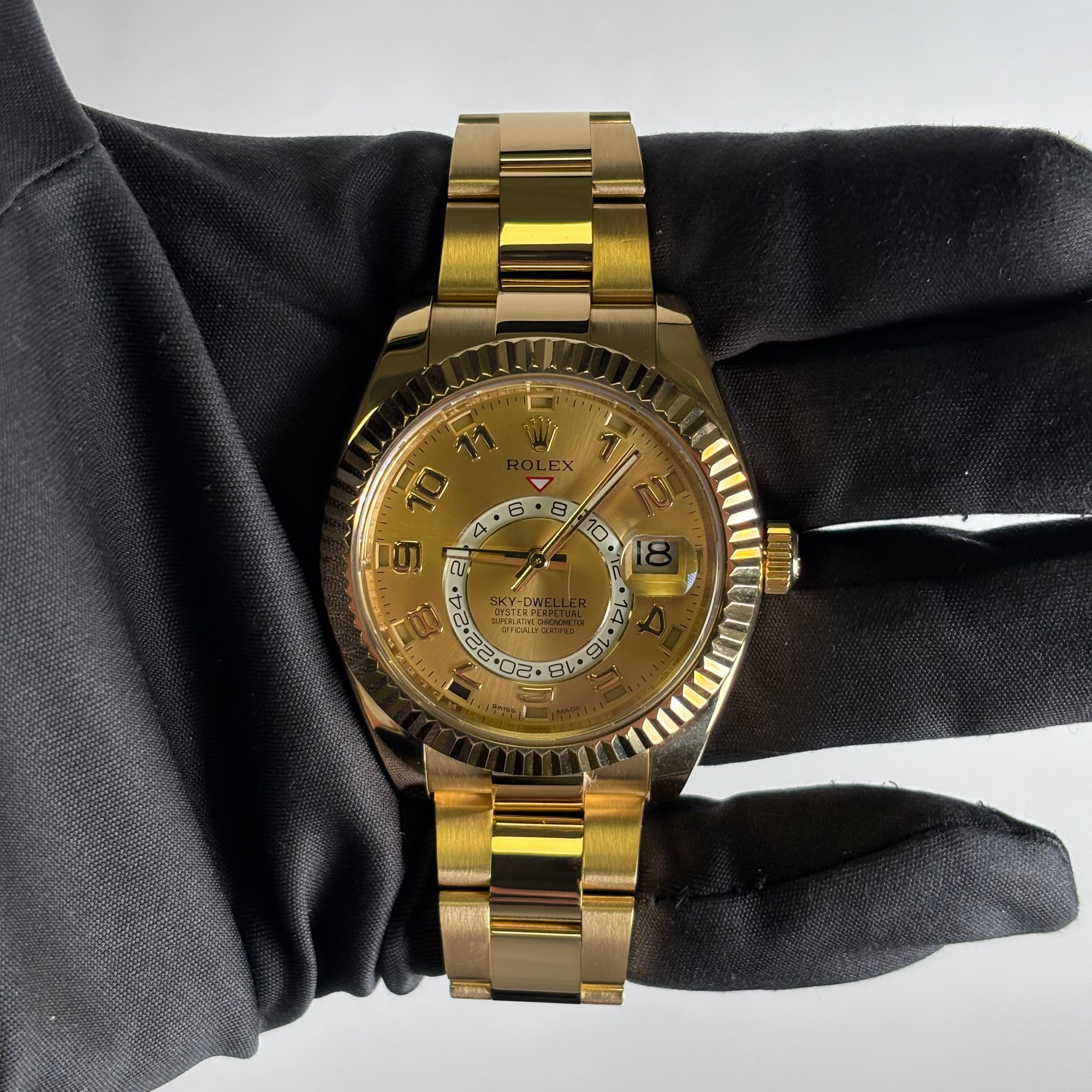 Rolex Sky-Dweller 42mm Champagne Dial Watch Ref# 326938 - Happy Jewelers Fine Jewelry Lifetime Warranty